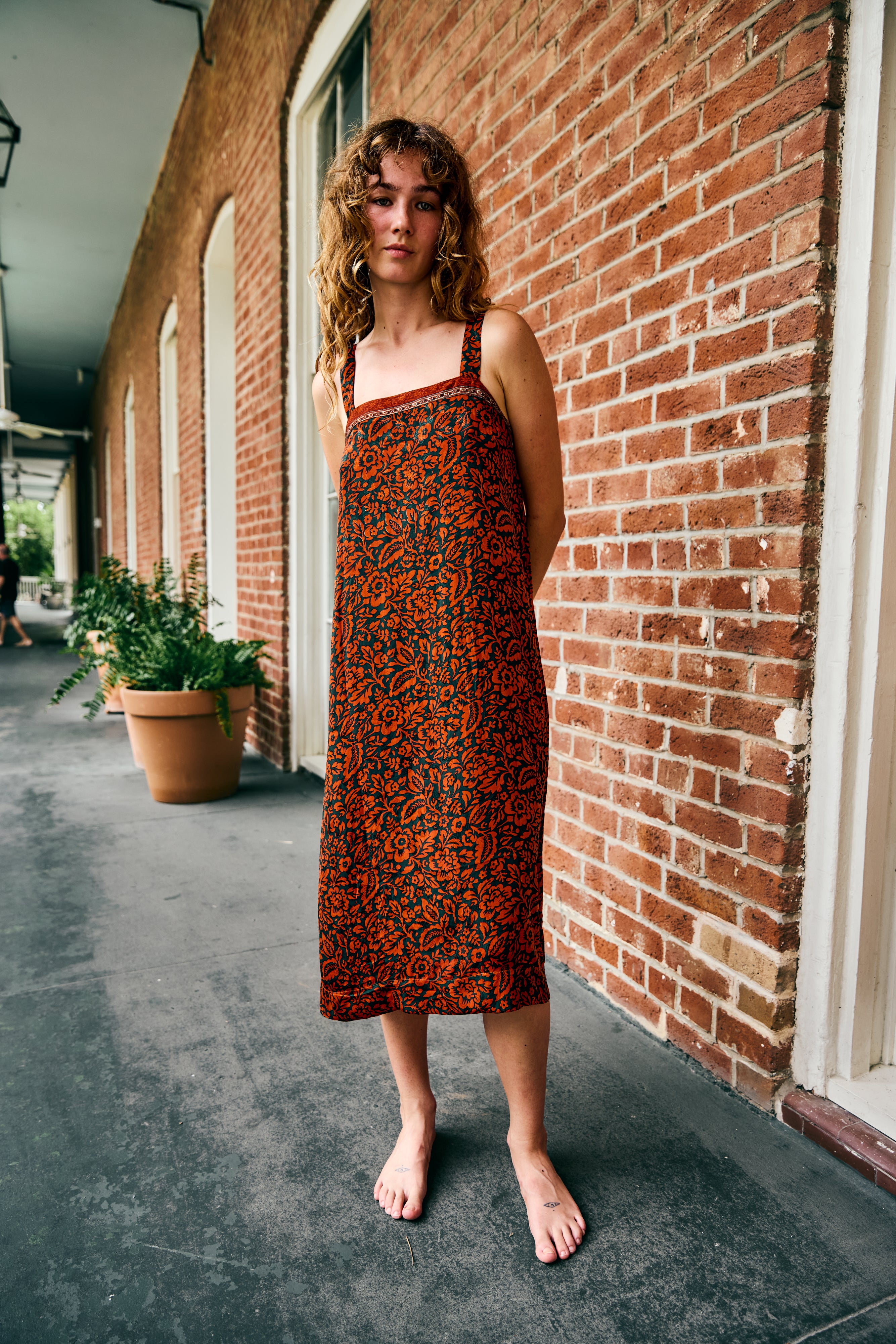 Recycled Sari Button Back Dress