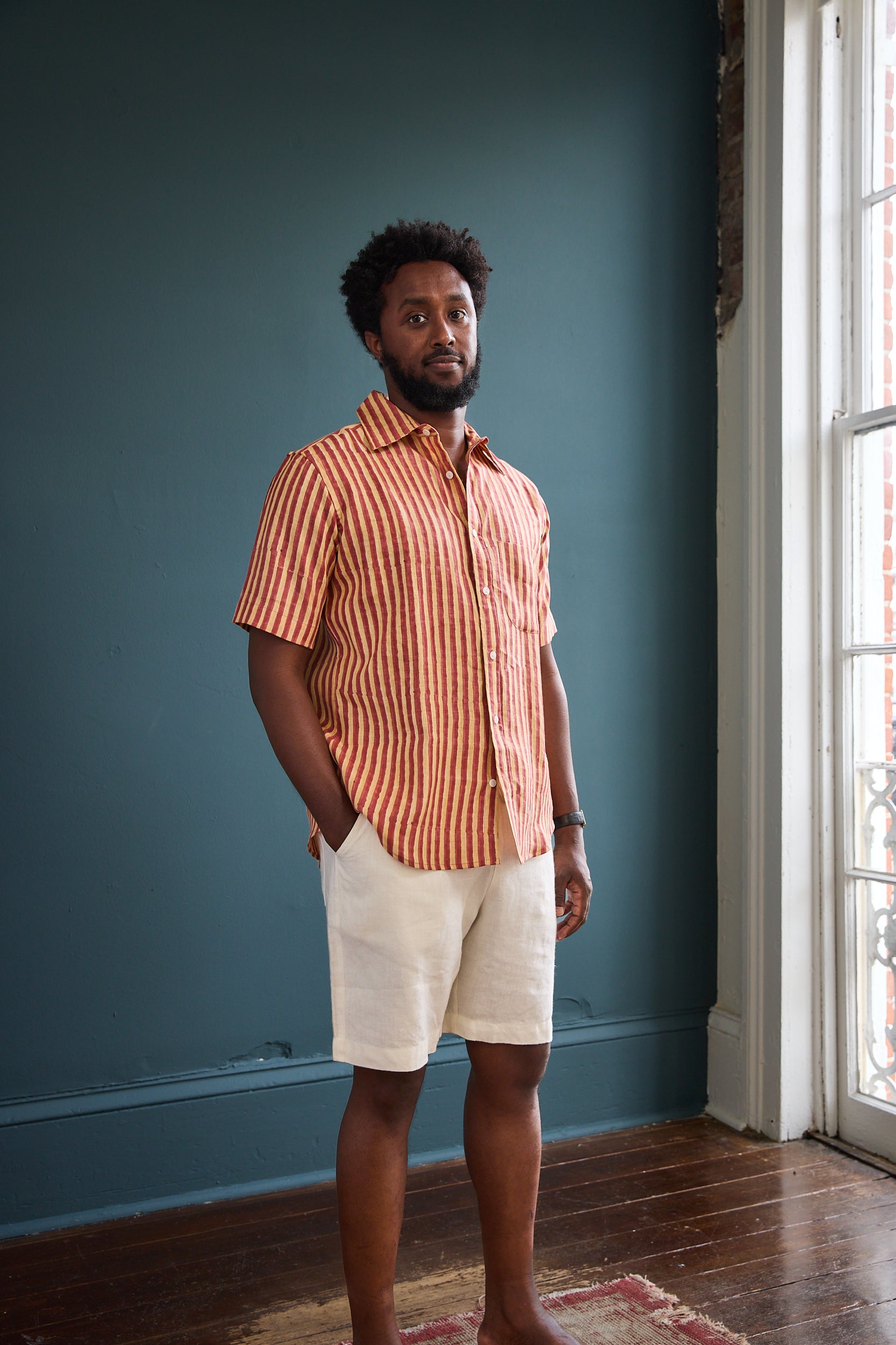 Classic Short Sleeve Linen Button Down Shirt