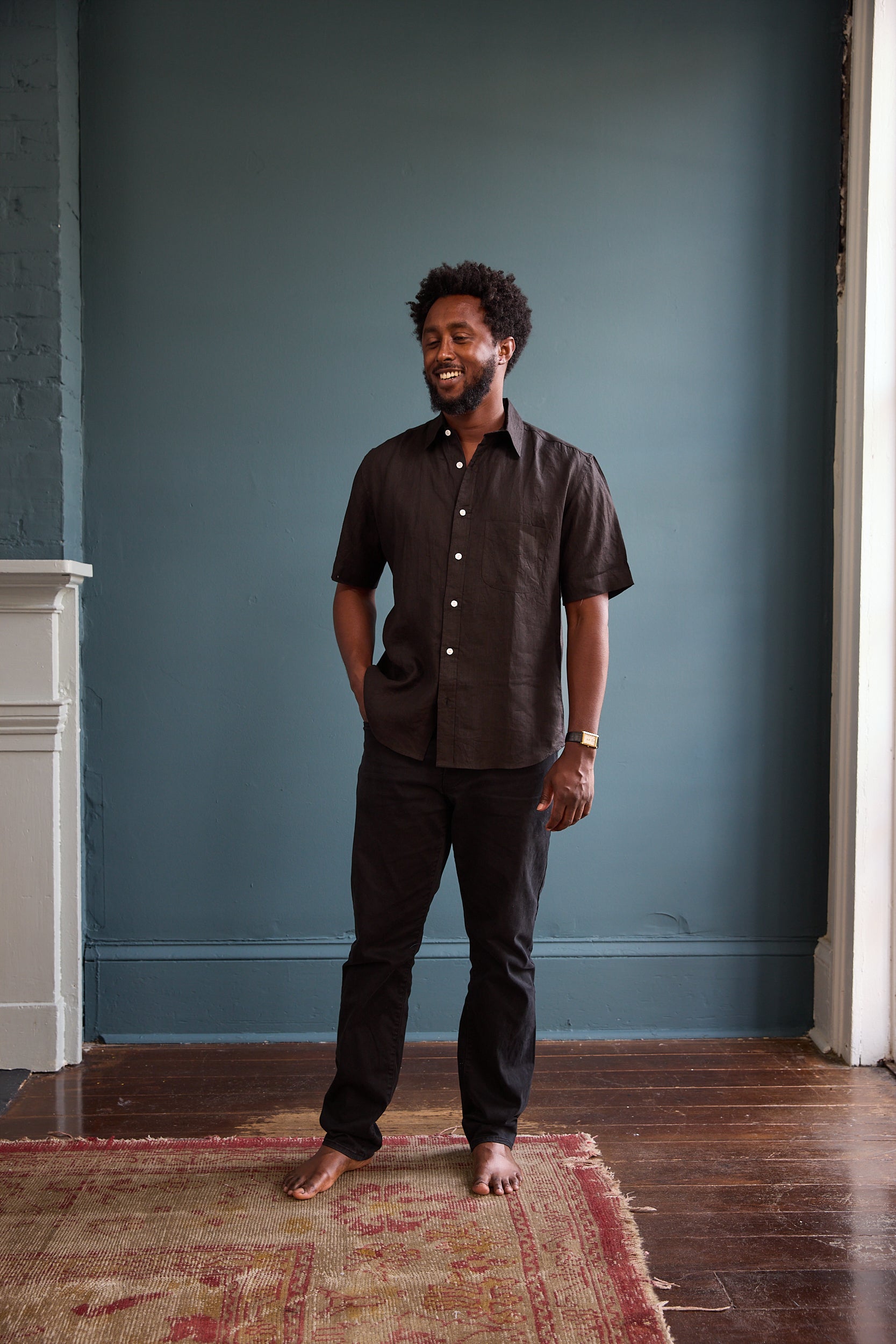 Classic Short Sleeve Linen Button Down Shirt