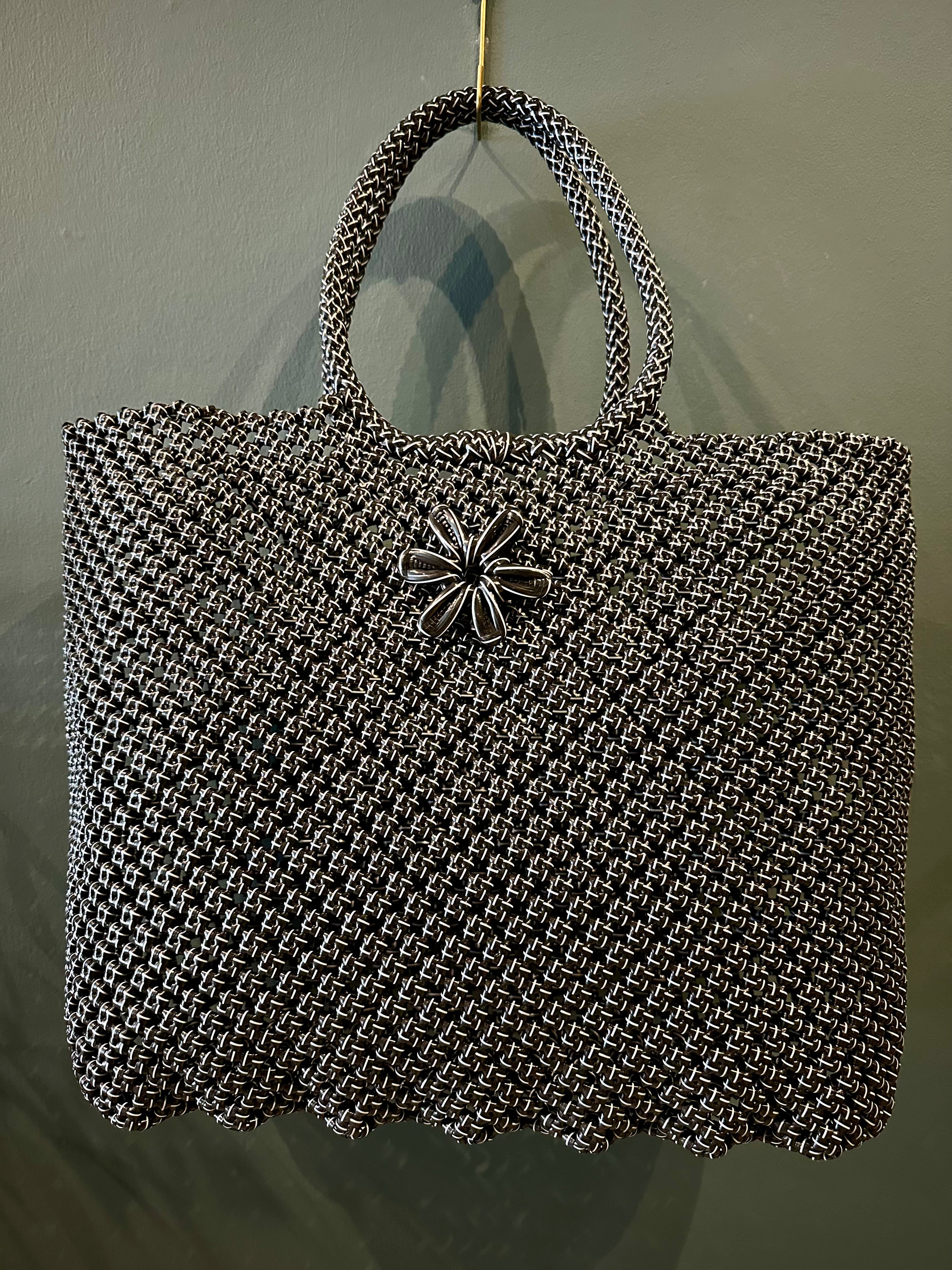 Recycled Plastic Large Woven Tote