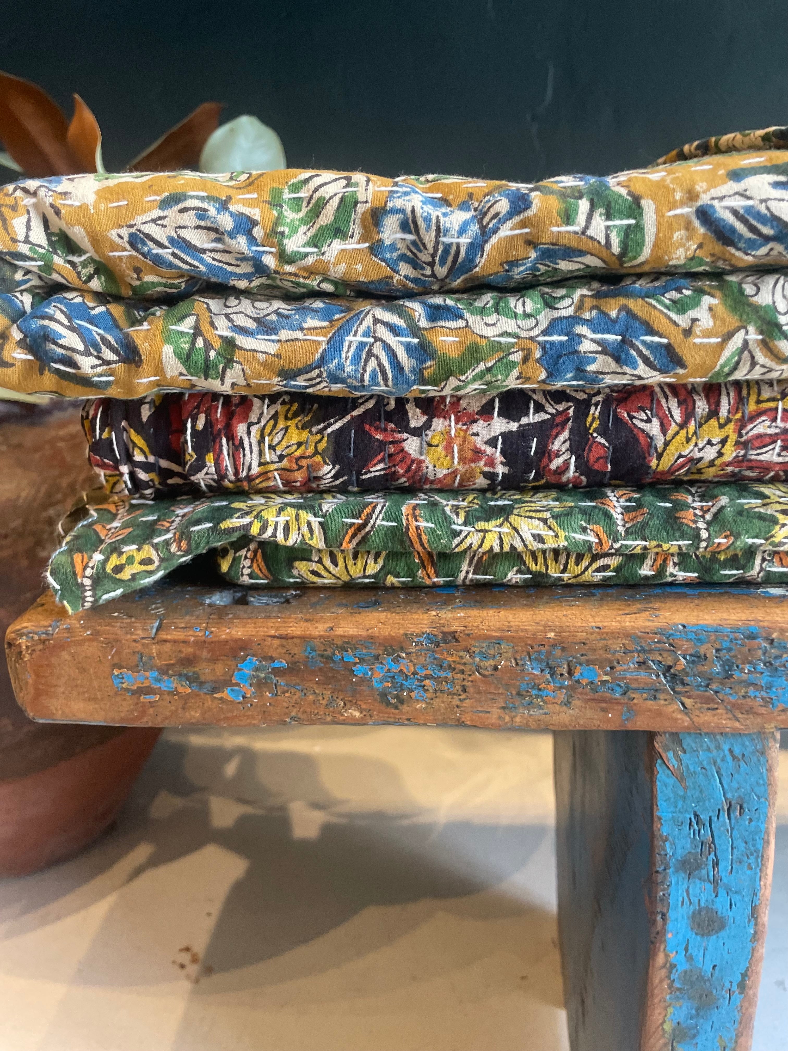 Block Printed Kantha Throw Blanket