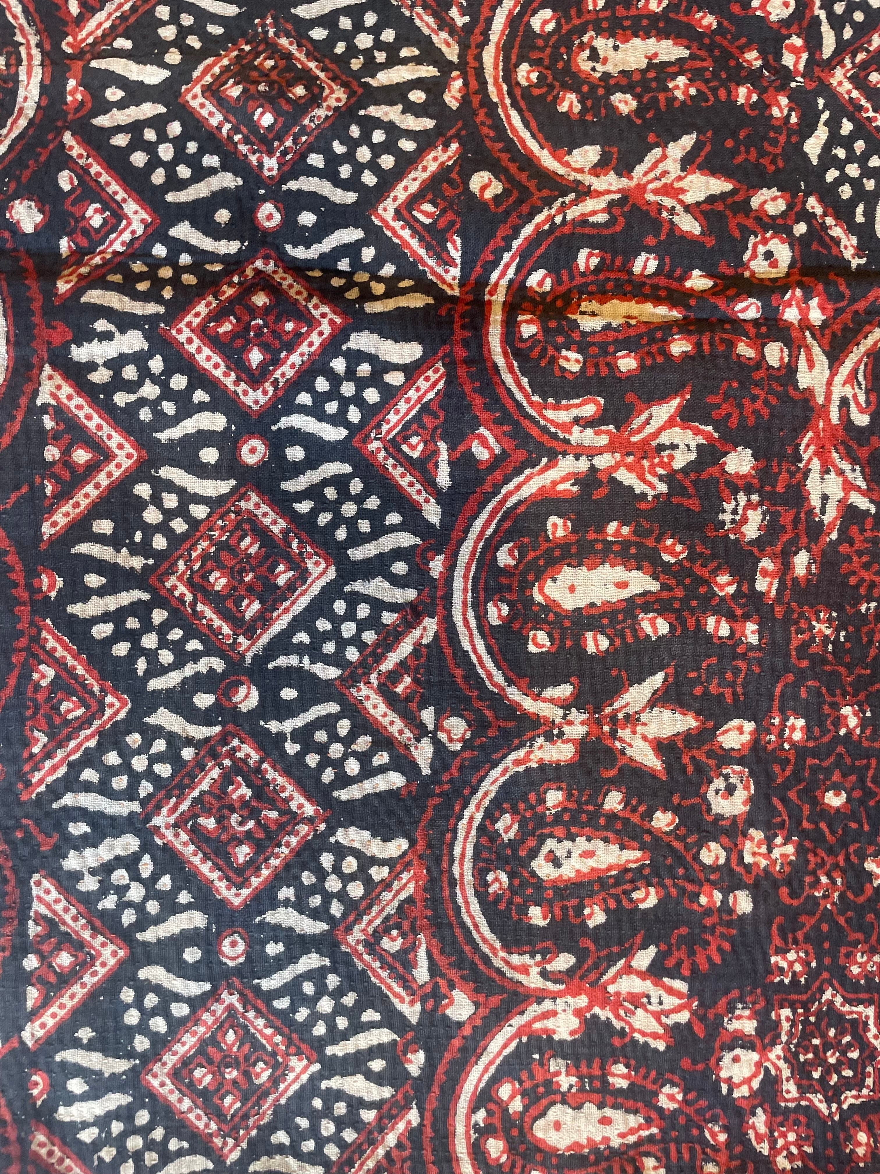 Antique Kantha Throw Blanket