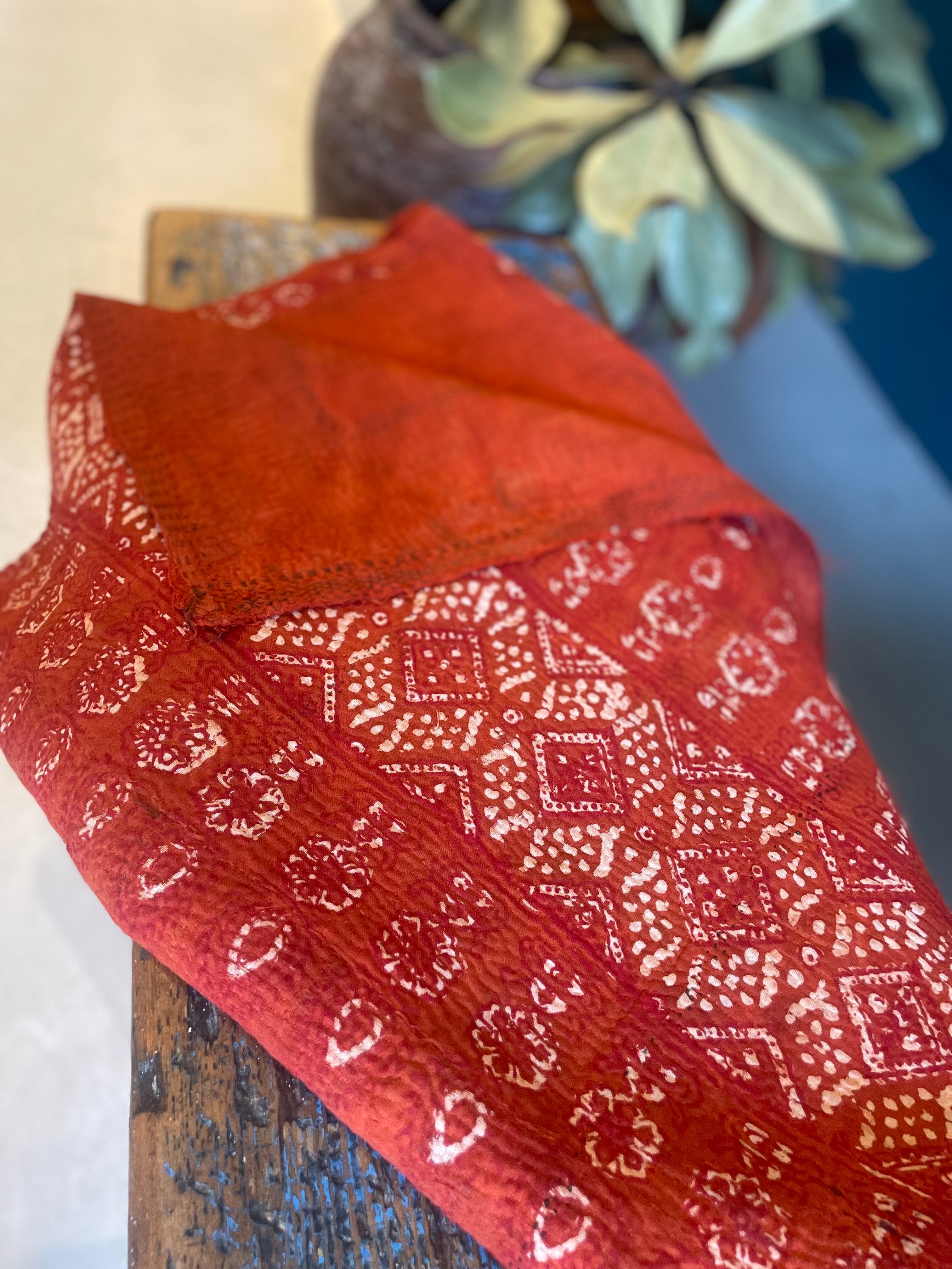 Antique Kantha Throw Blanket