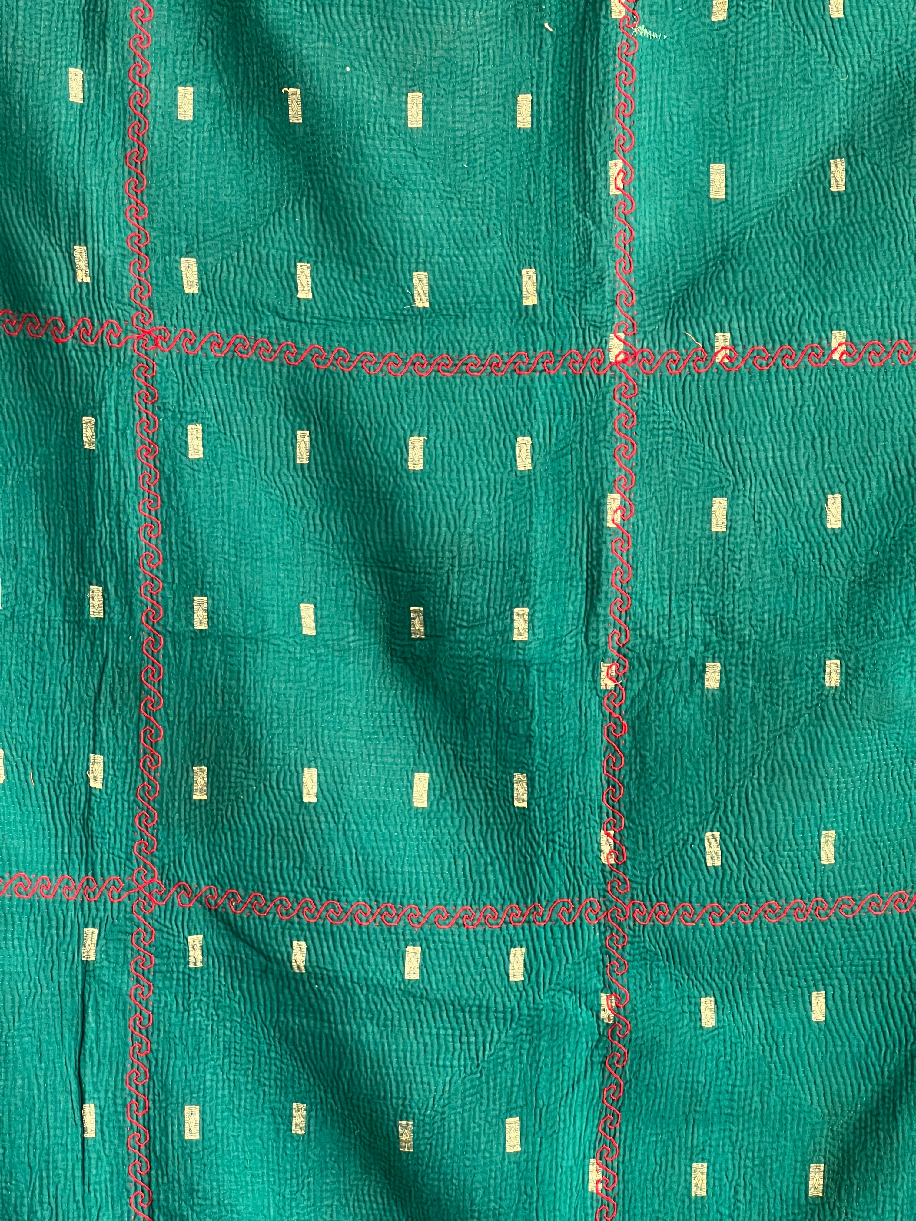 Antique Kantha Throw Blanket