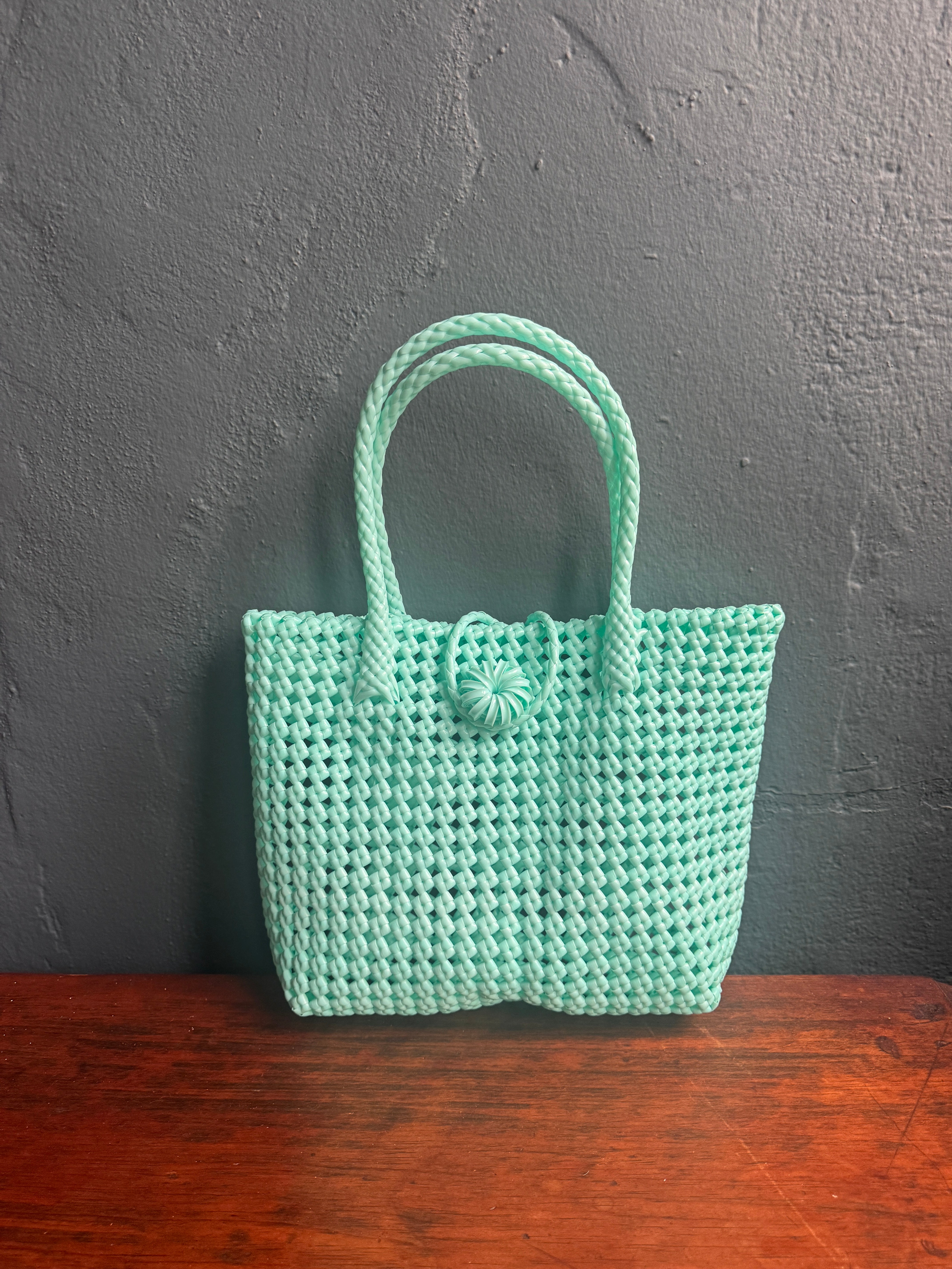 Recycled Plastic Small Woven Tote