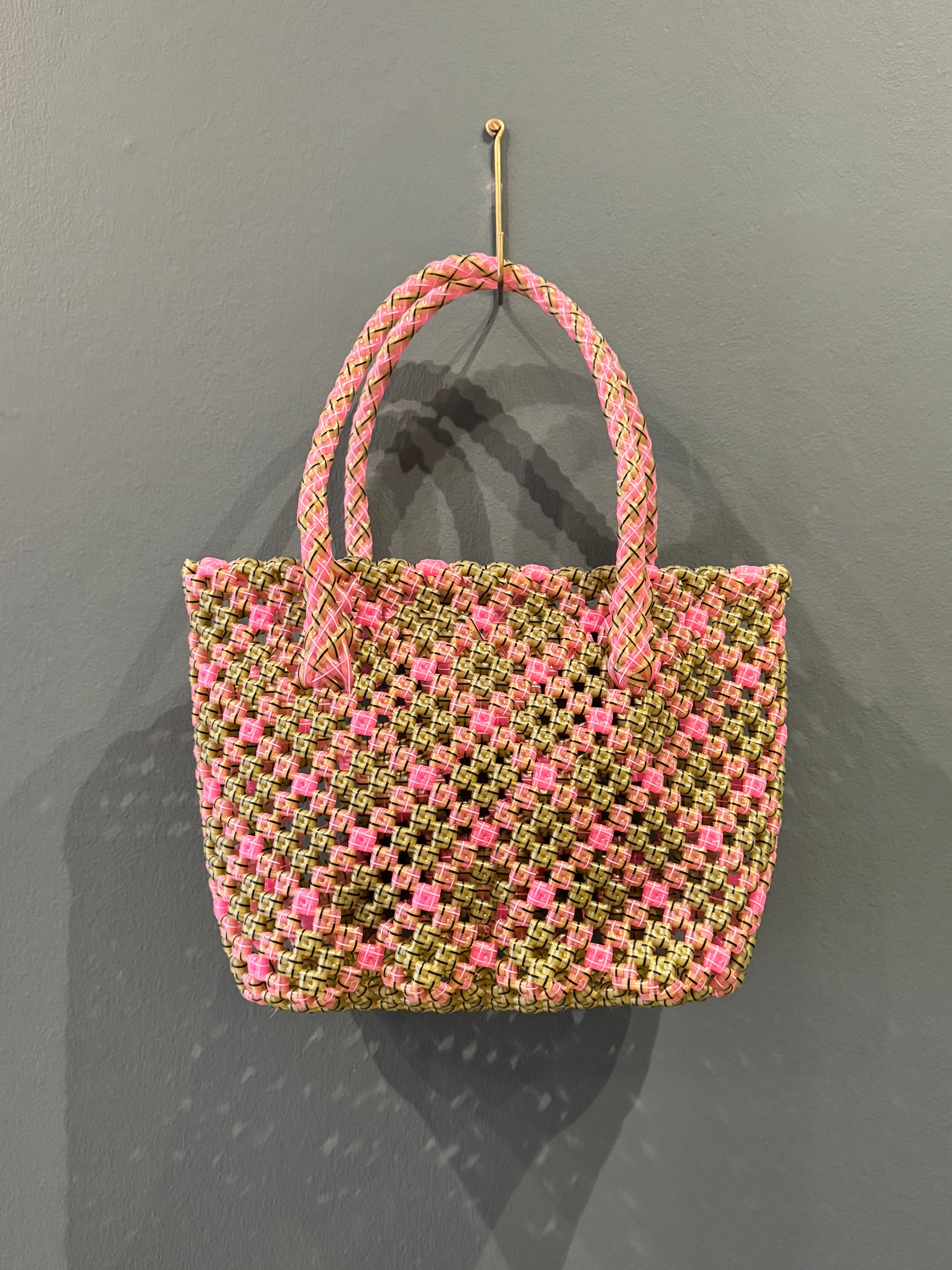 Recycled Plastic Small Woven Tote