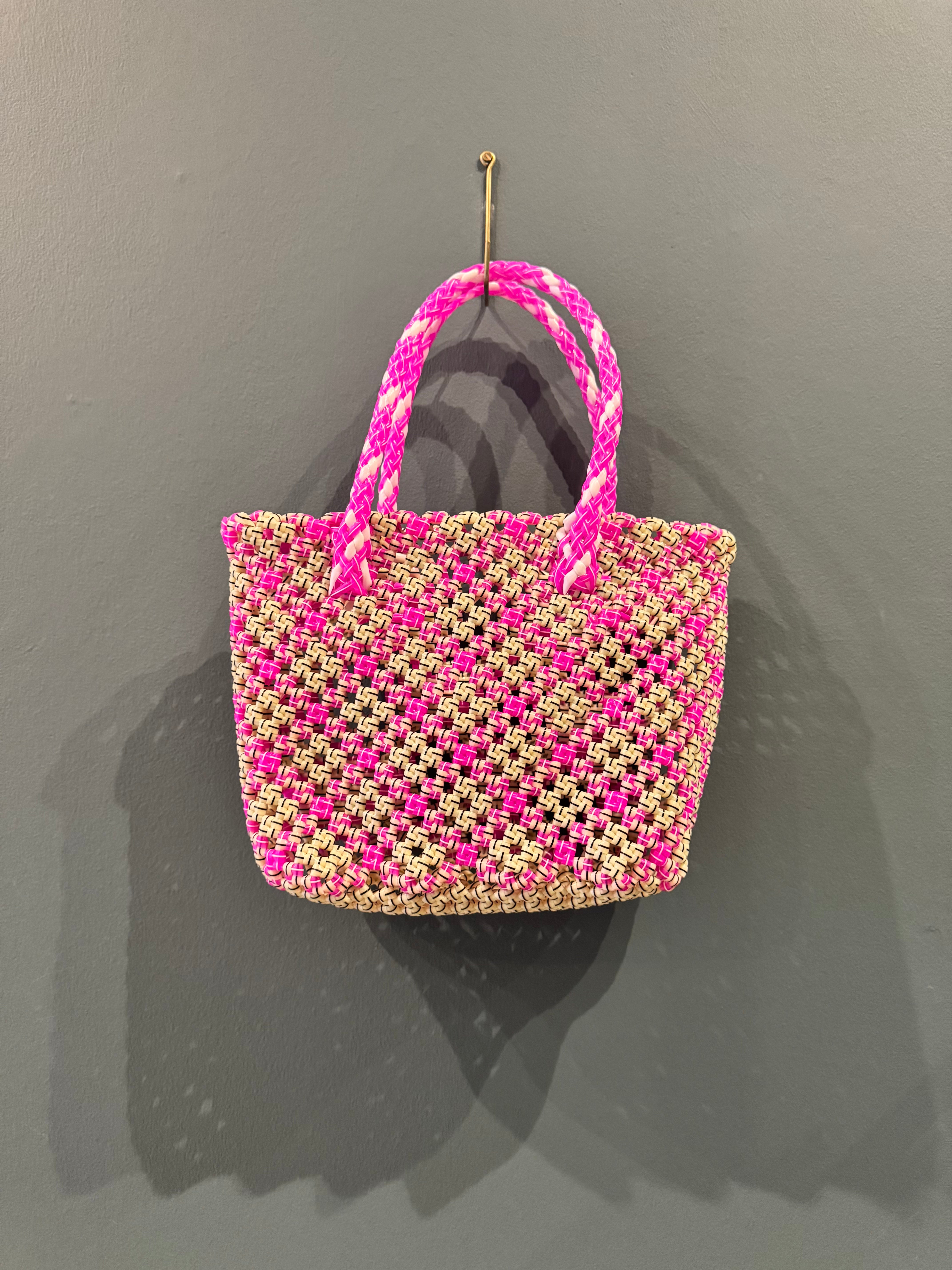 Recycled Plastic Small Woven Tote