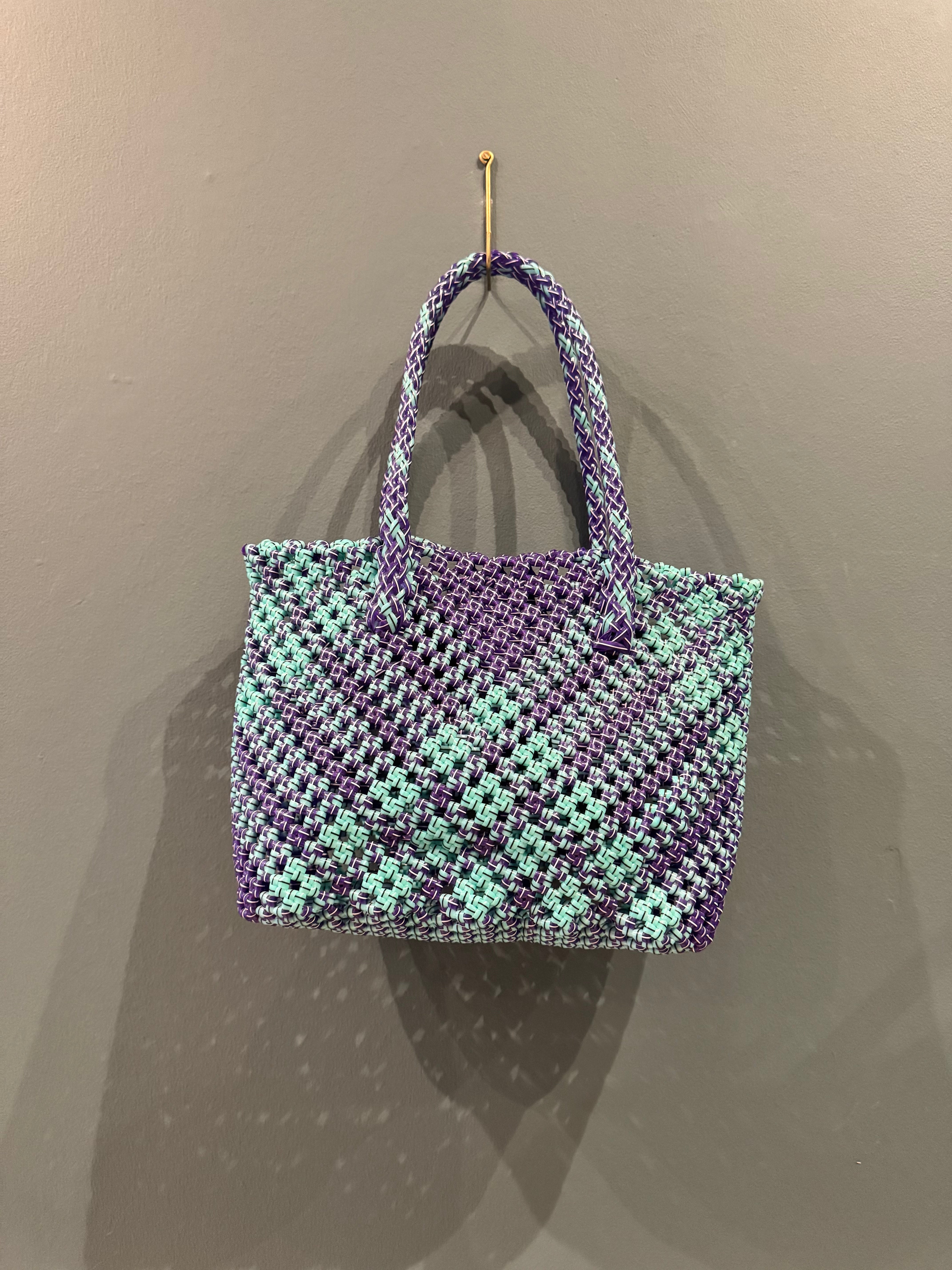 Recycled Plastic Small Woven Tote