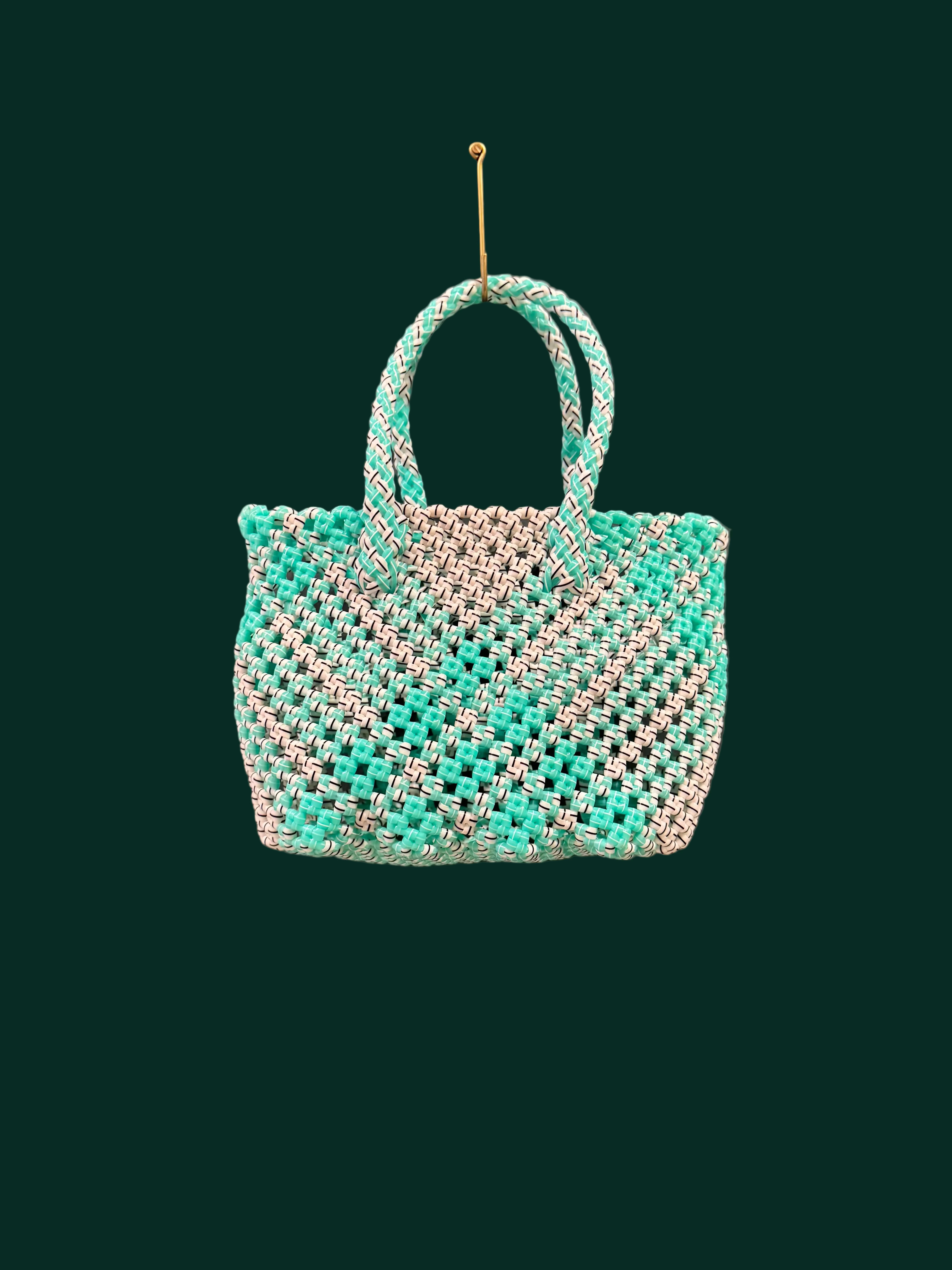 Recycled Plastic Small Woven Tote