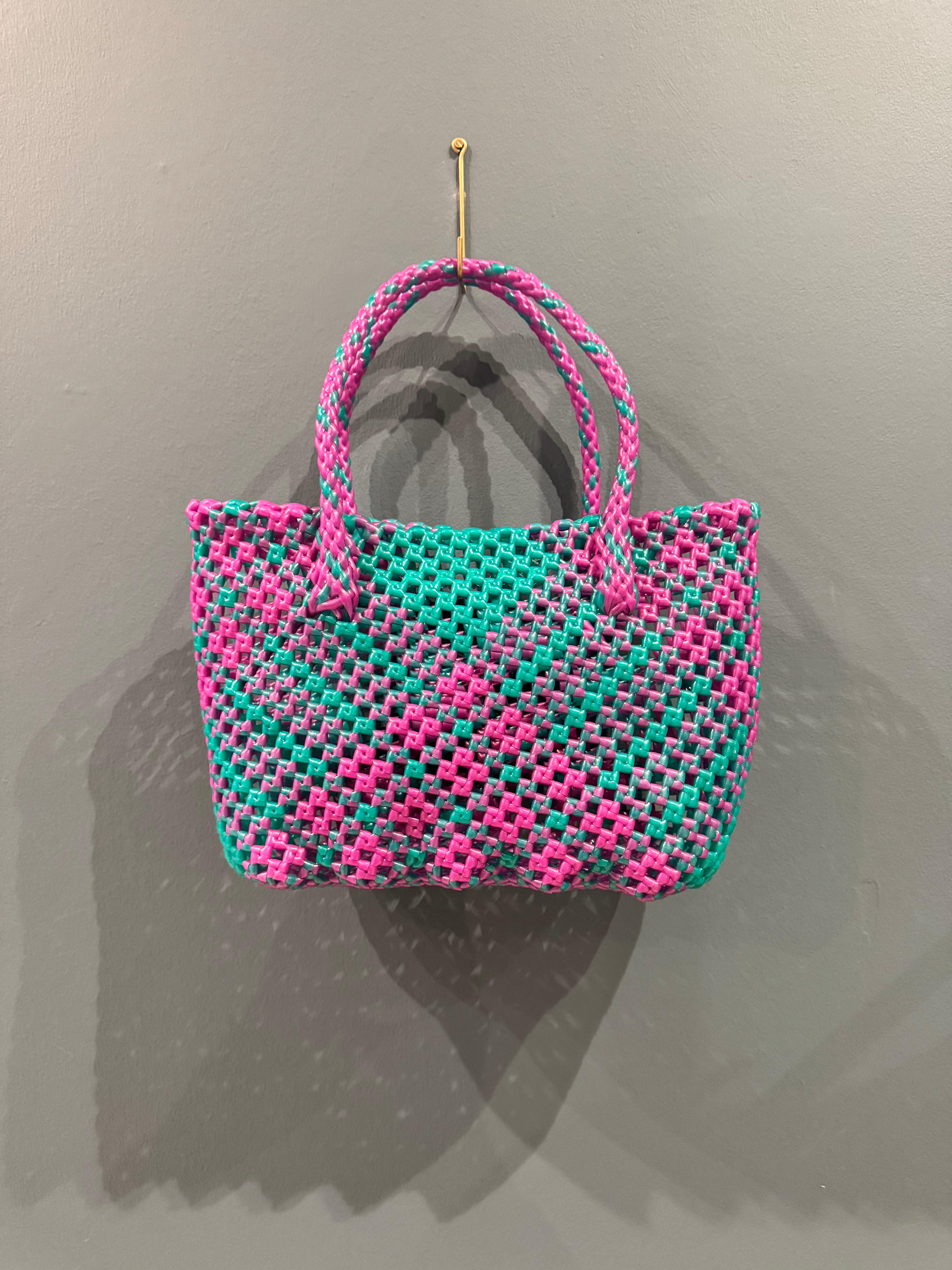 Recycled Plastic Small Woven Tote