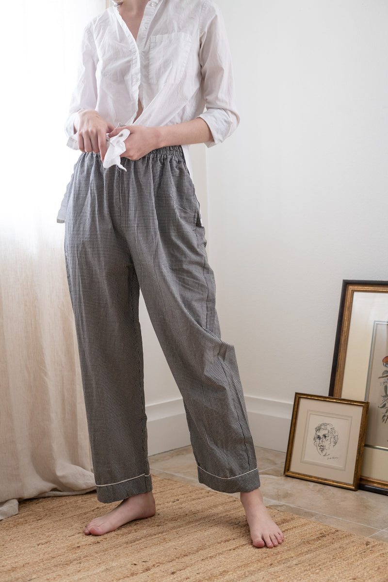 Handloomed cotton Easy Pant made in India. | gingham