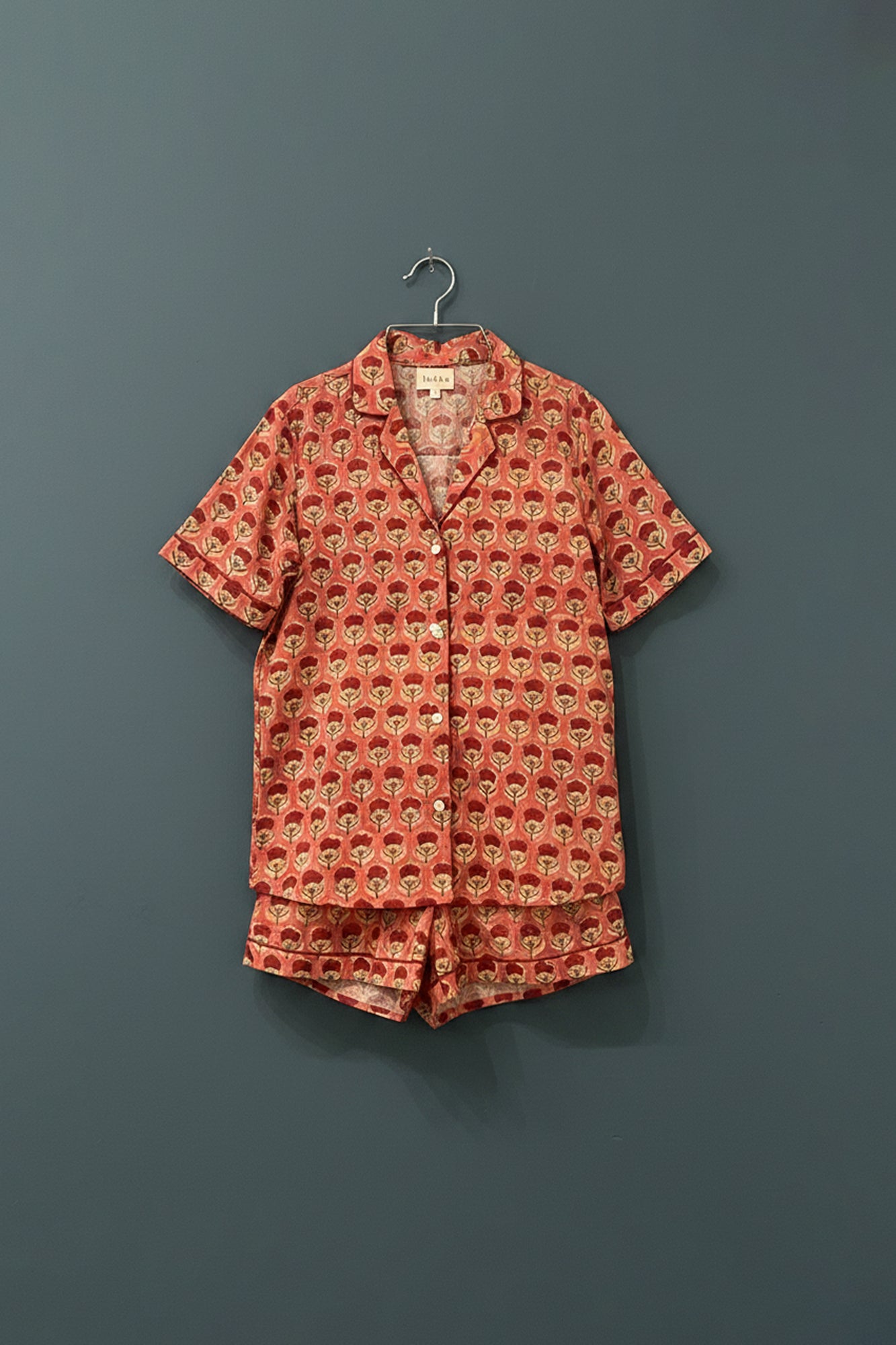 Block Printed Muslin Pajama Short Set