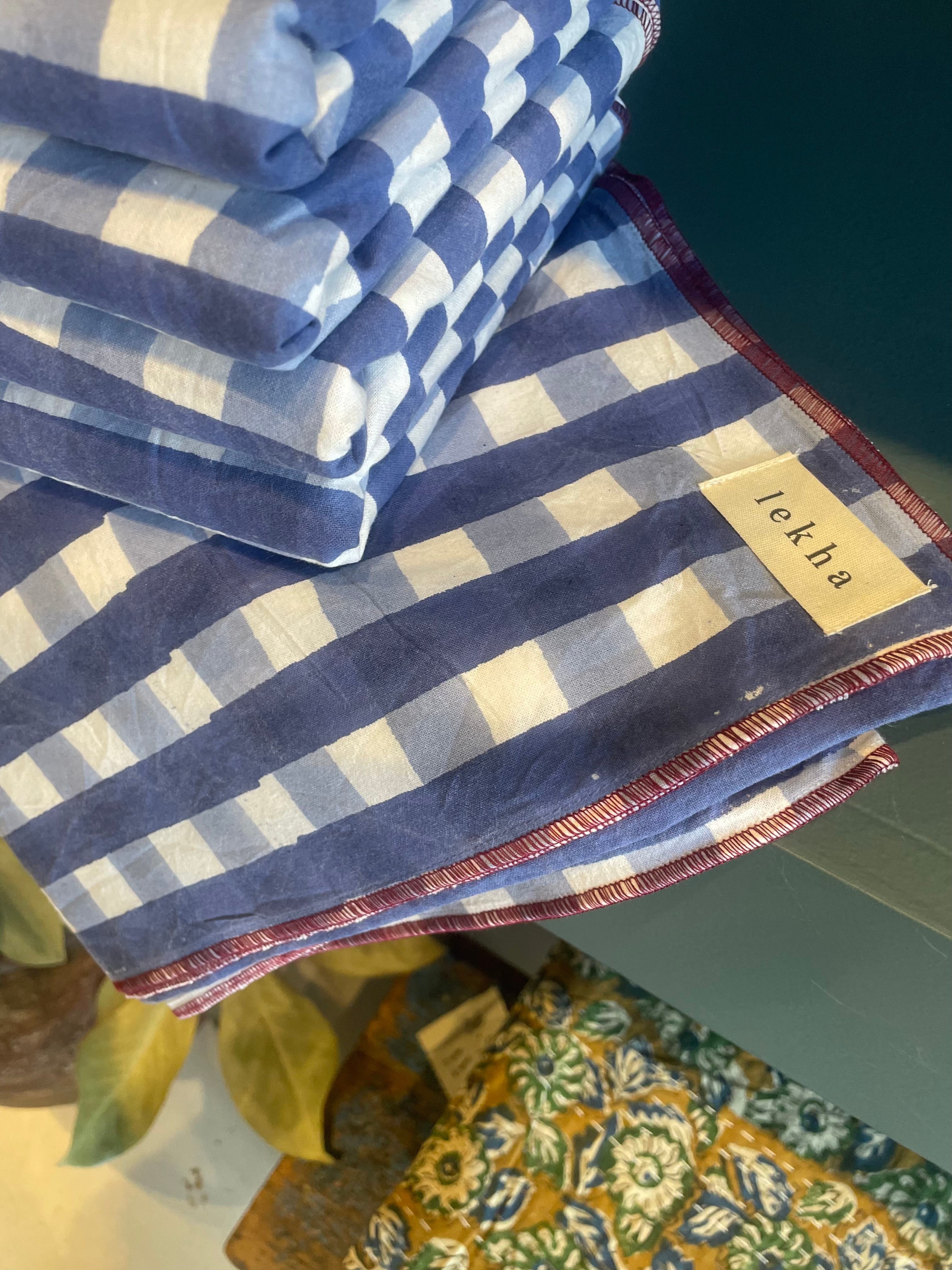 Block Printed Tablecloth in Gingham