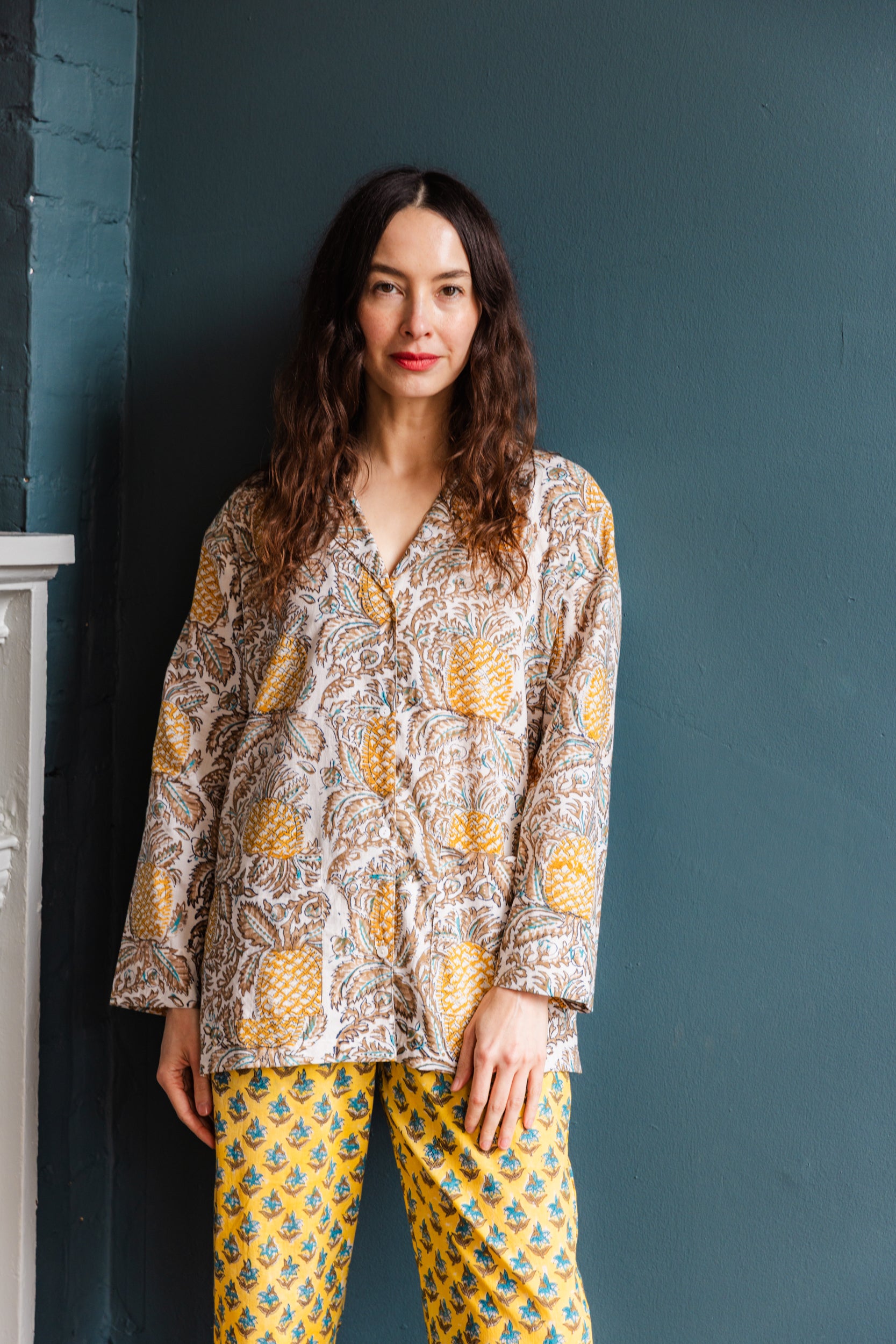 Block Printed Muslin Oversized Pajama Set