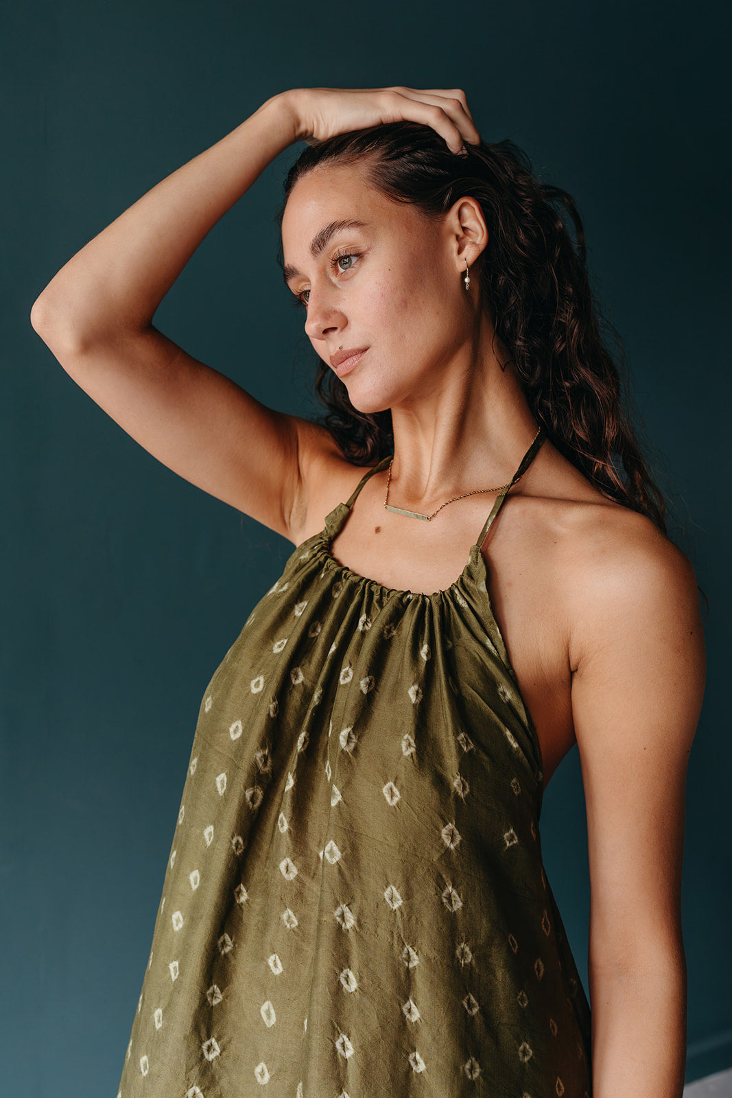 Eco Tie Dyed Manya Mini Dress | olive