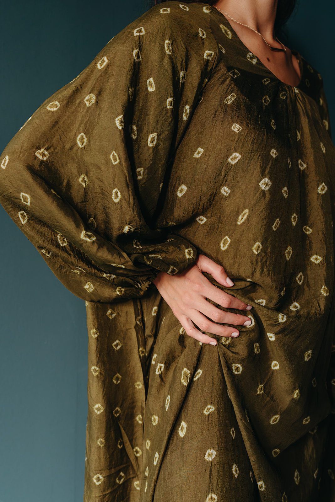 Eco Tie Dyed Maryam Dress | Olive