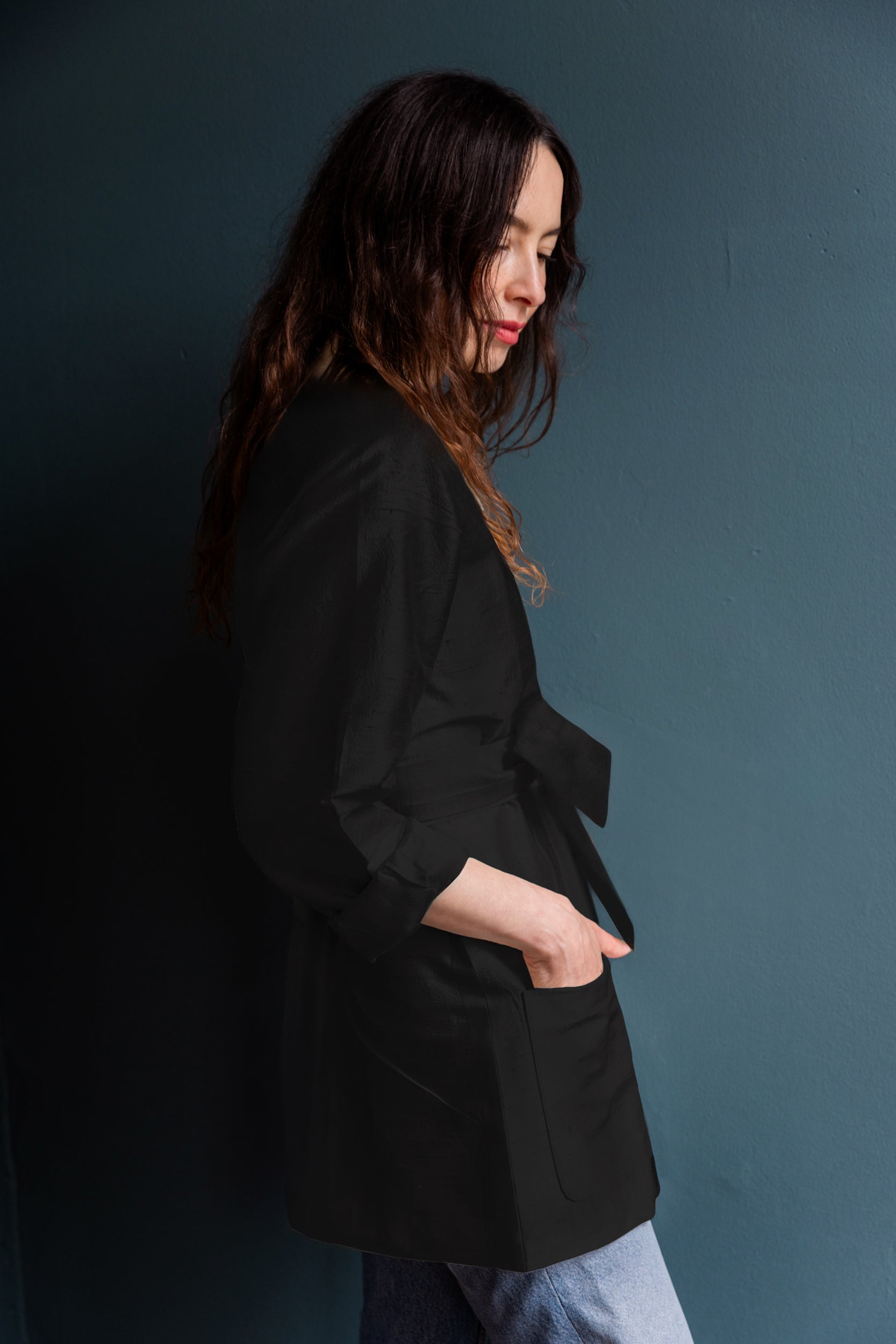 Kamla Wrap Jacket in Raw Silk