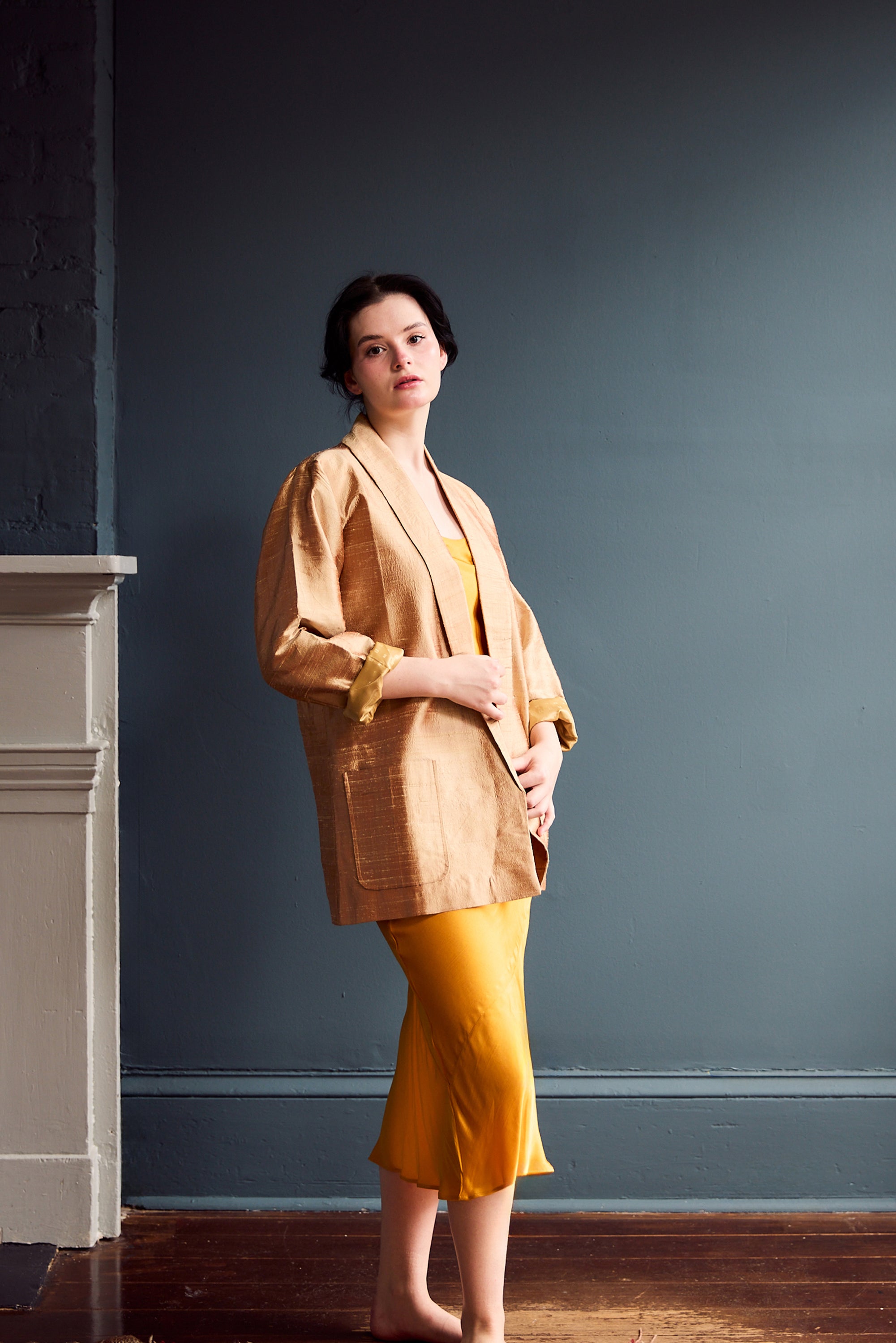 Kamla Wrap Jacket in Raw Silk