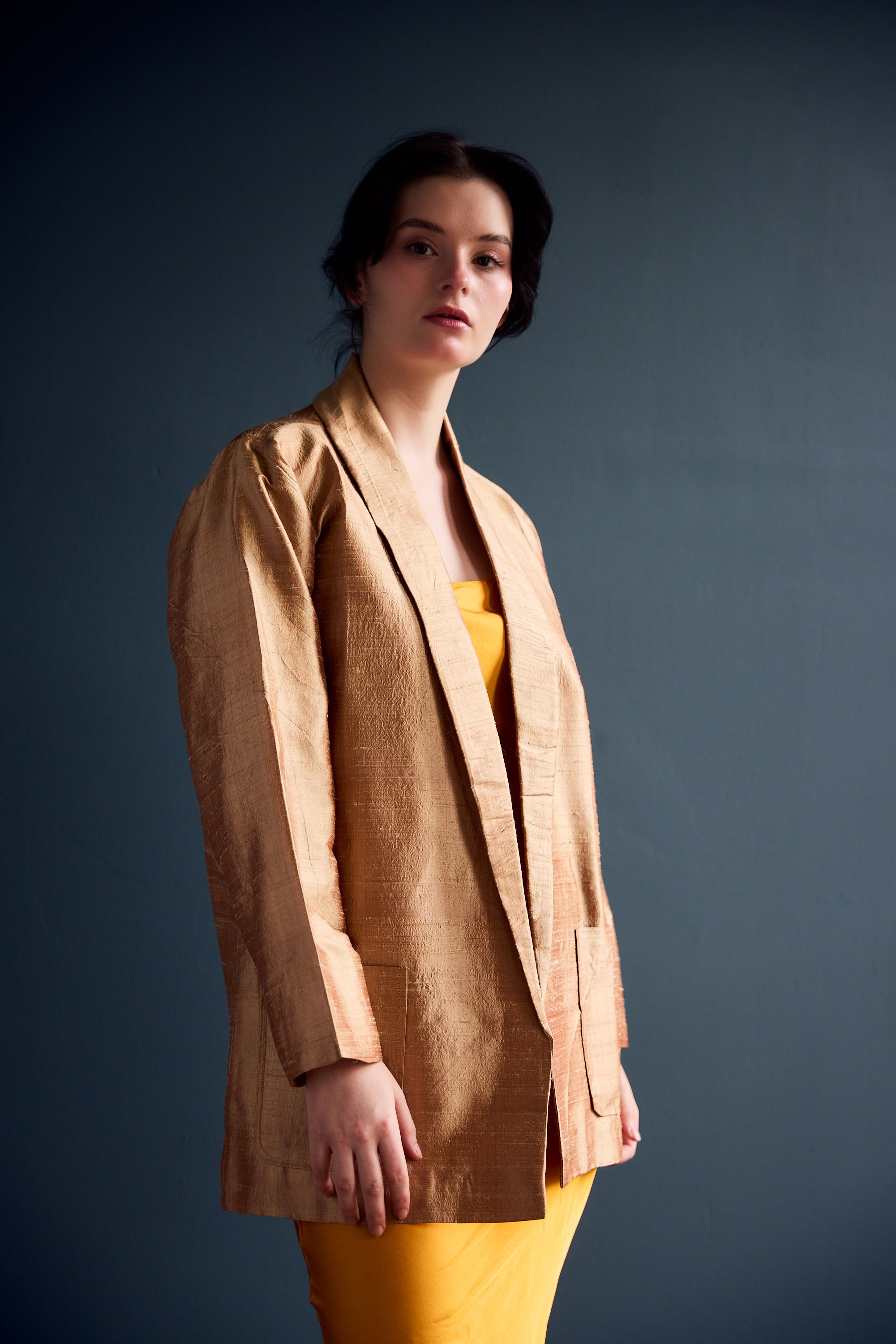 Kamla Wrap Jacket in Raw Silk