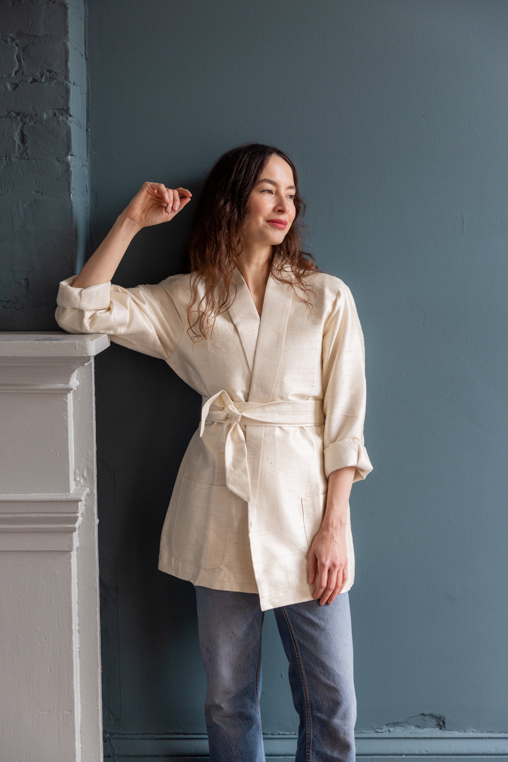 Kamla Wrap Jacket in Raw Silk