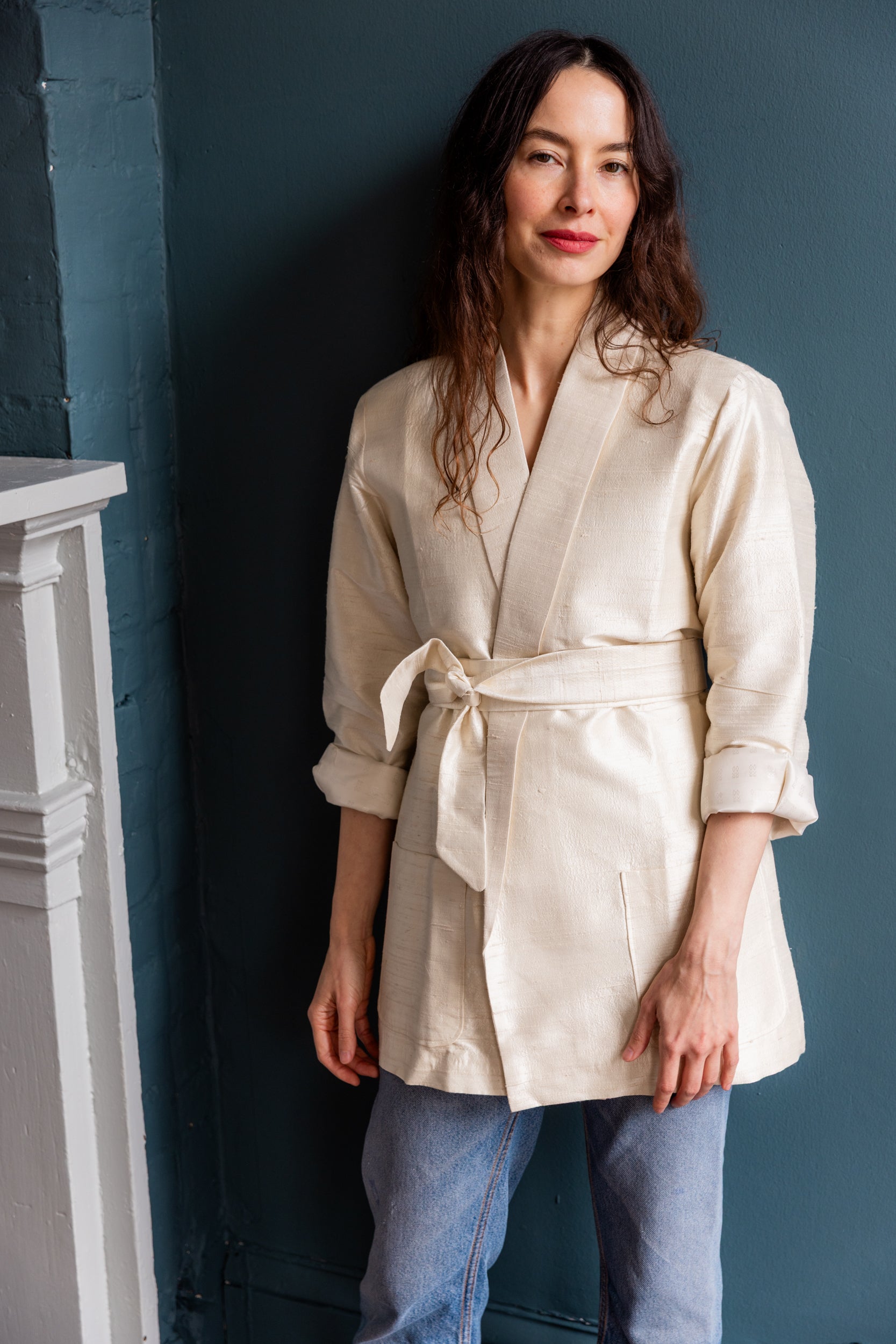 Kamla Wrap Jacket in Raw Silk