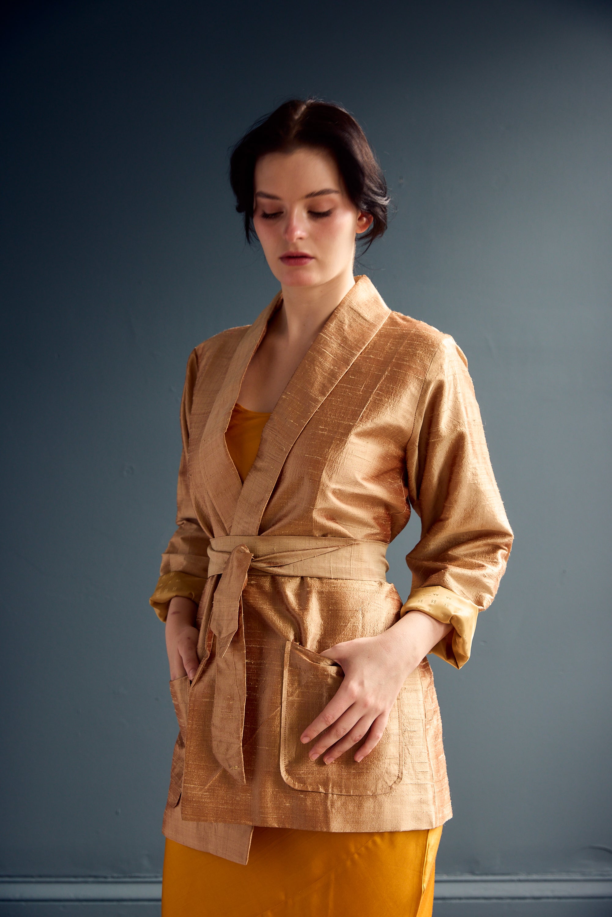 Kamla Wrap Jacket in Raw Silk