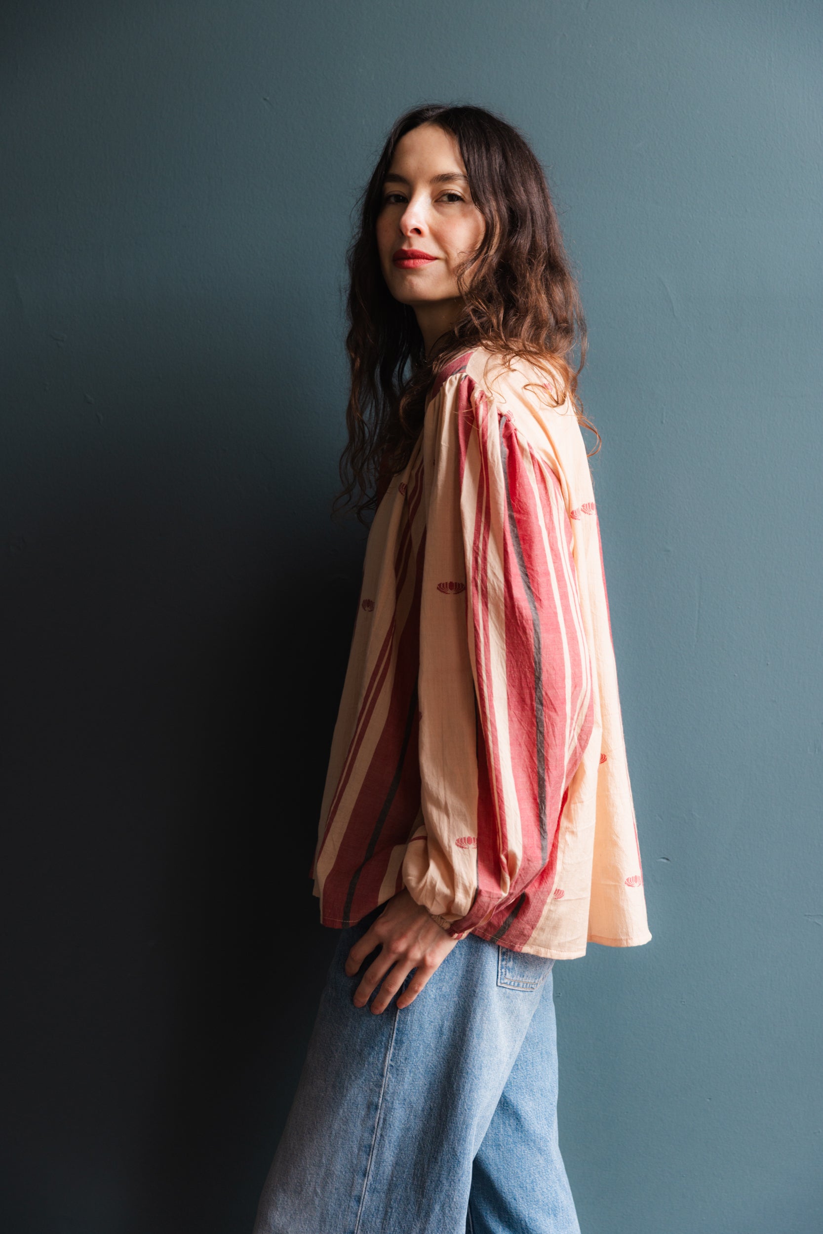 Karima Blouse in Handloom Muslin Patchwork