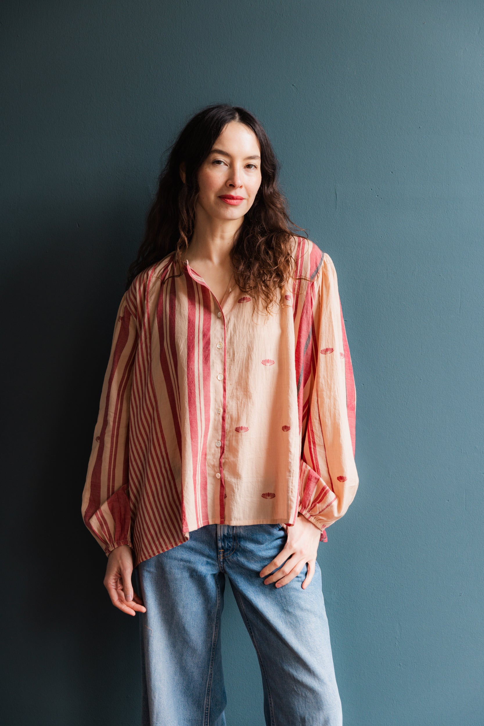 Karima Blouse in Handloom Muslin Patchwork