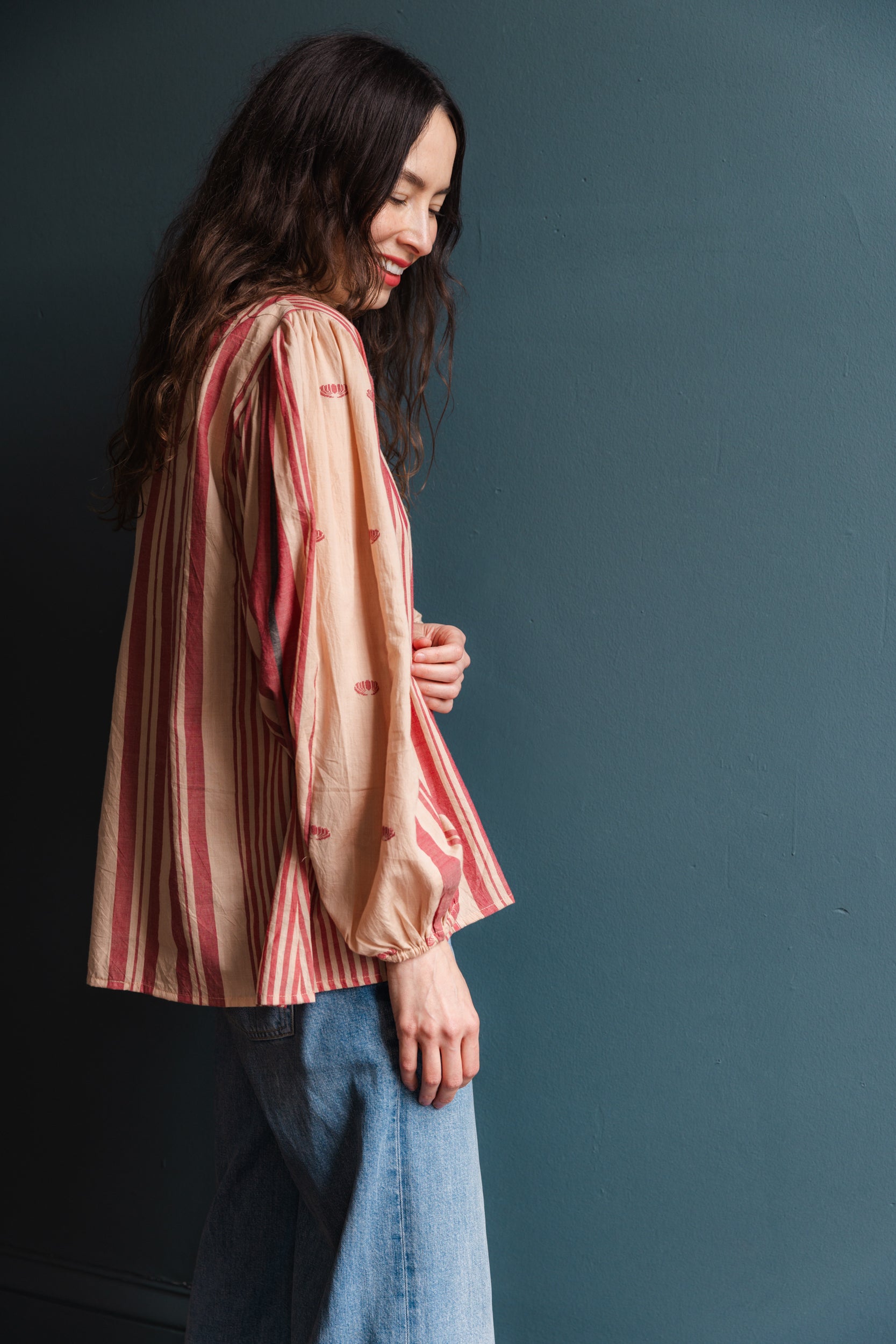 Karima Blouse in Handloom Muslin Patchwork
