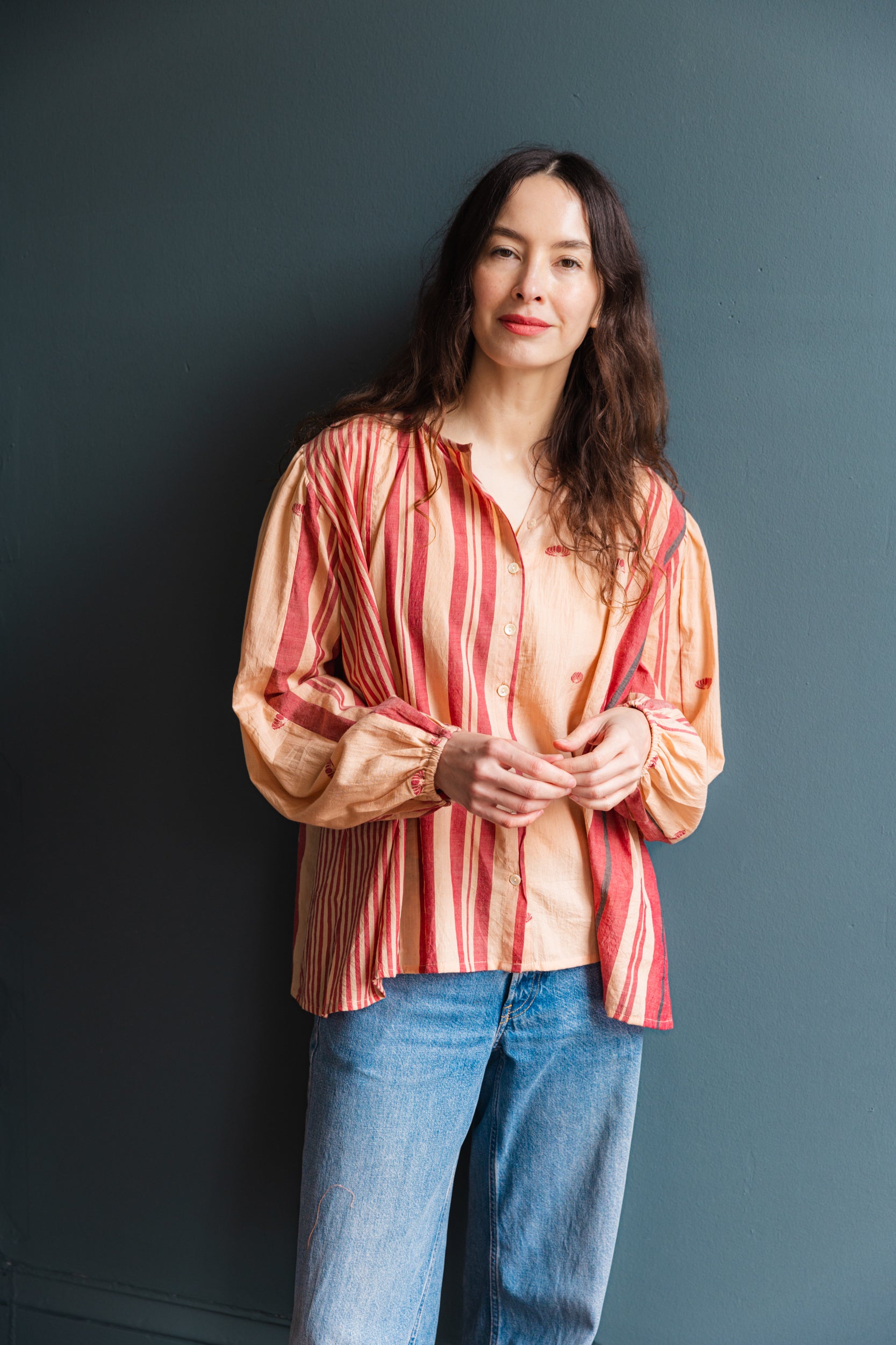Karima Blouse in Handloom Muslin Patchwork