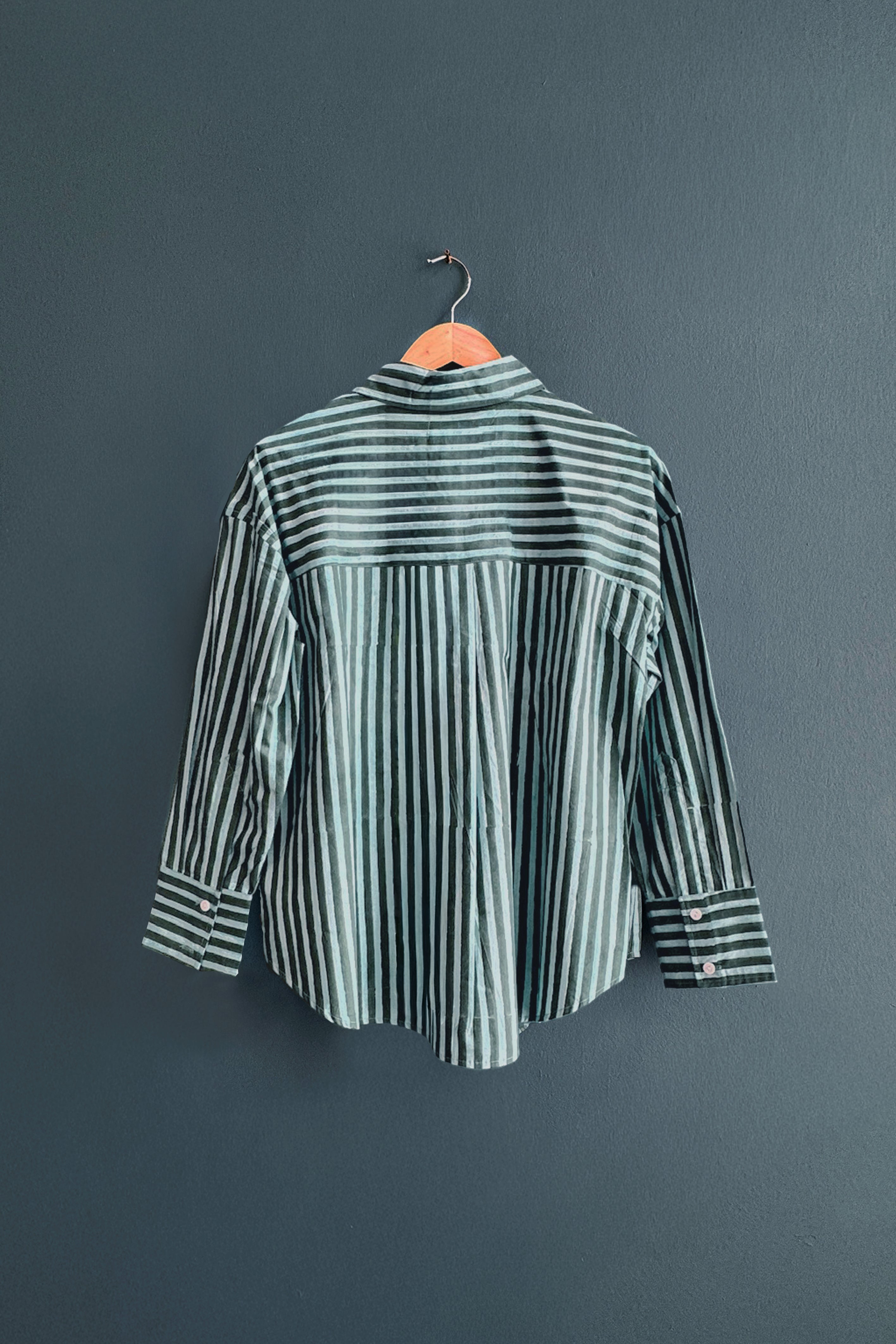 Kira Button Down in Blue Forest Stripe