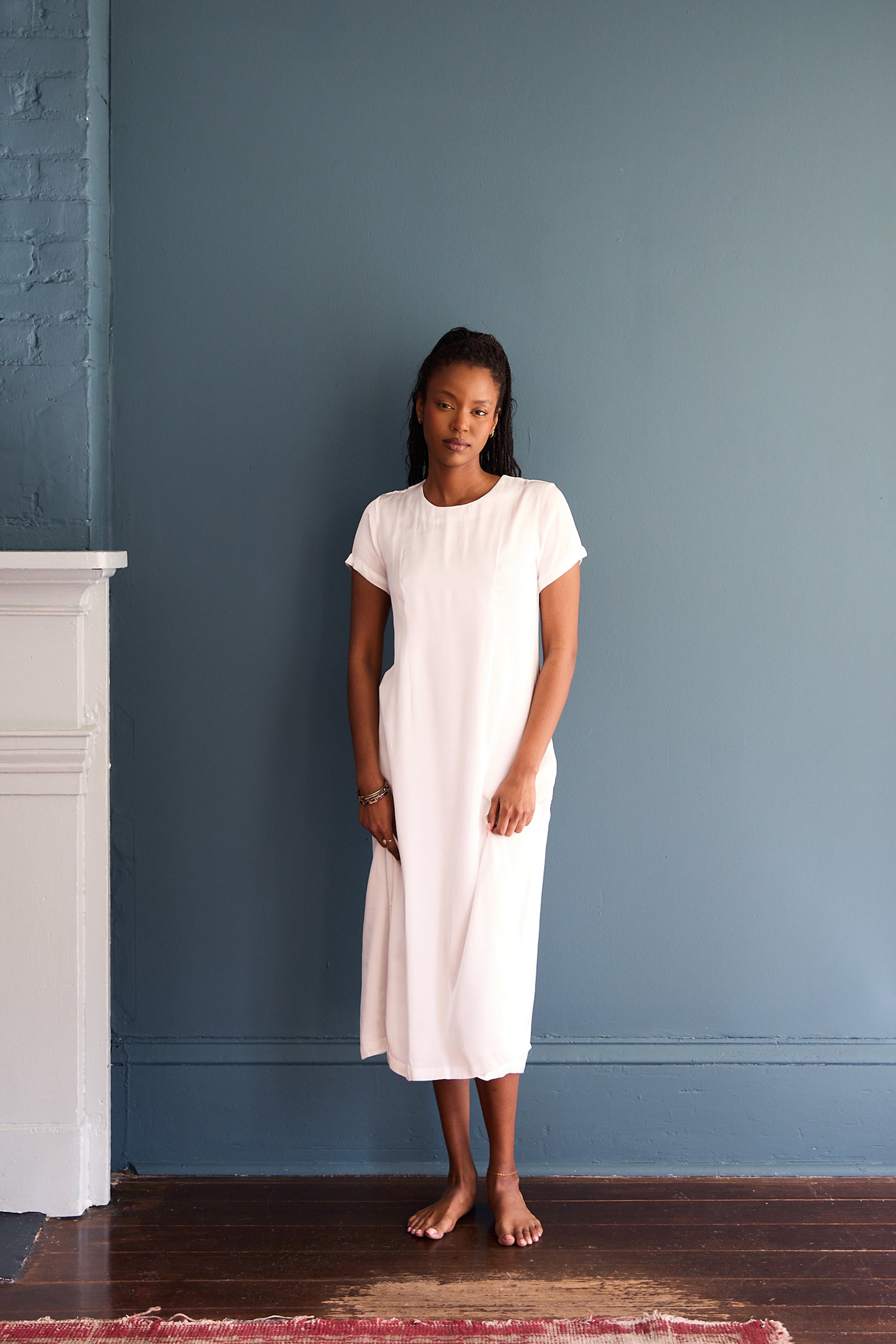 Mona Dress in Cotton Satin