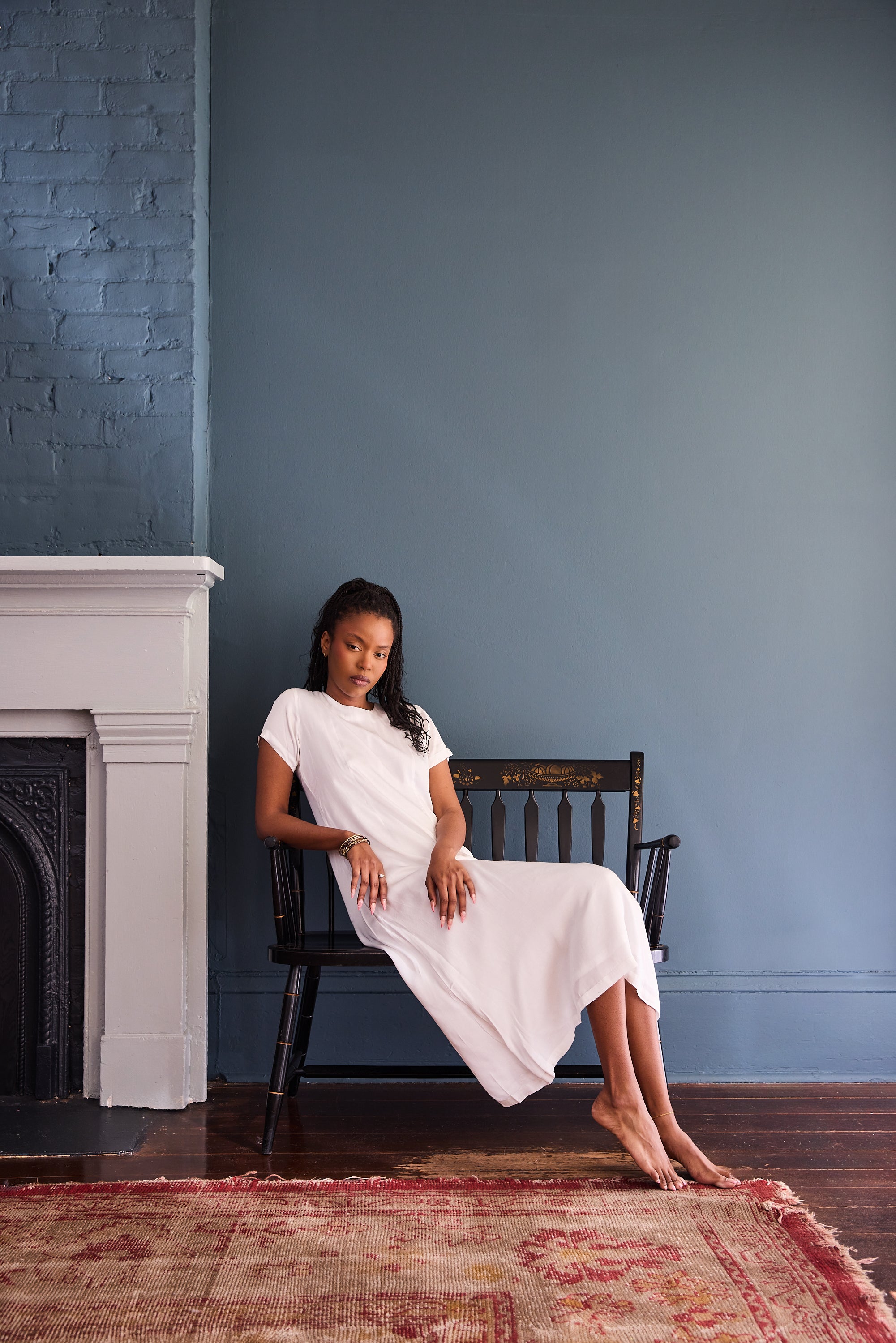 Mona Dress in Cotton Satin