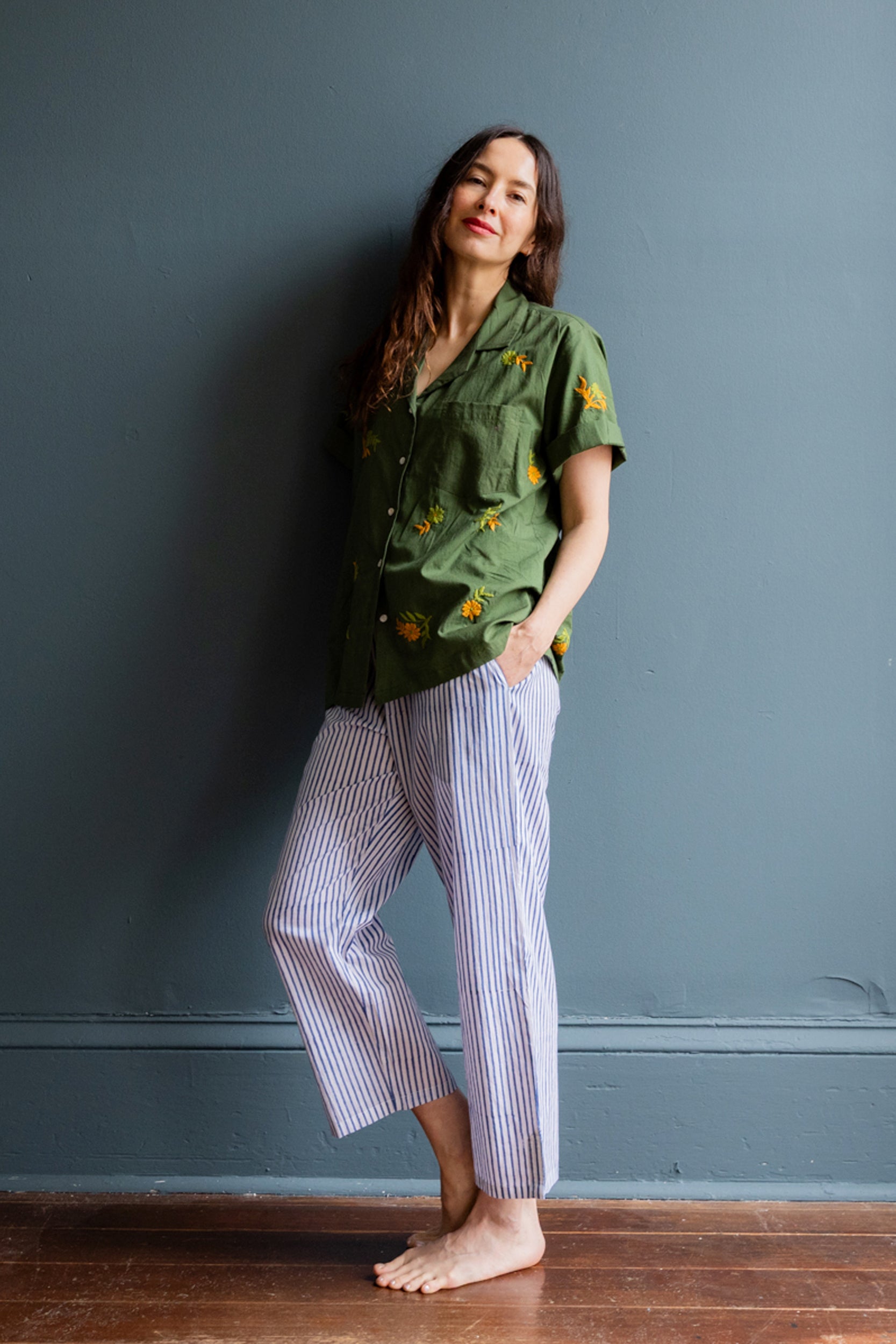 Nalini Pants in Navy Stripe