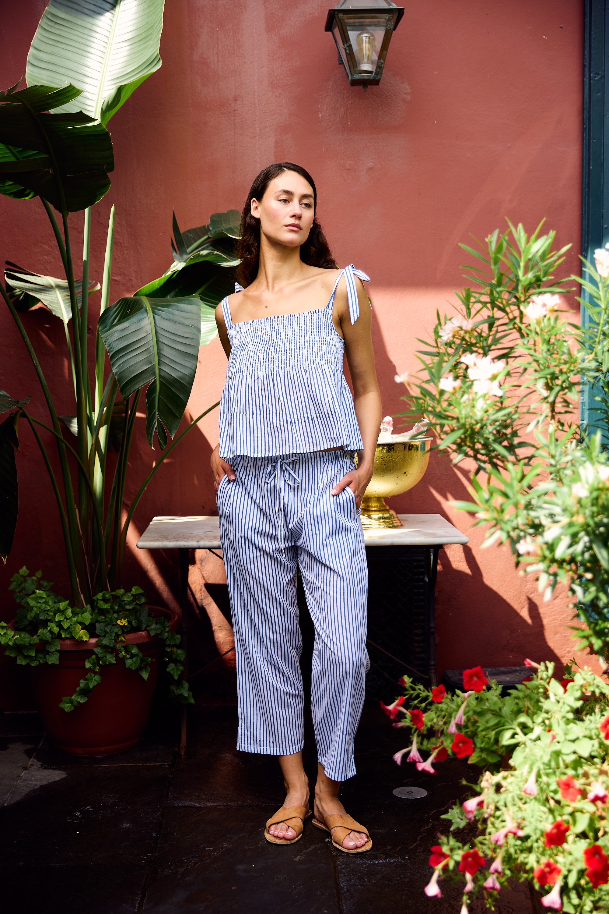 Nalini Pants in Navy Stripe