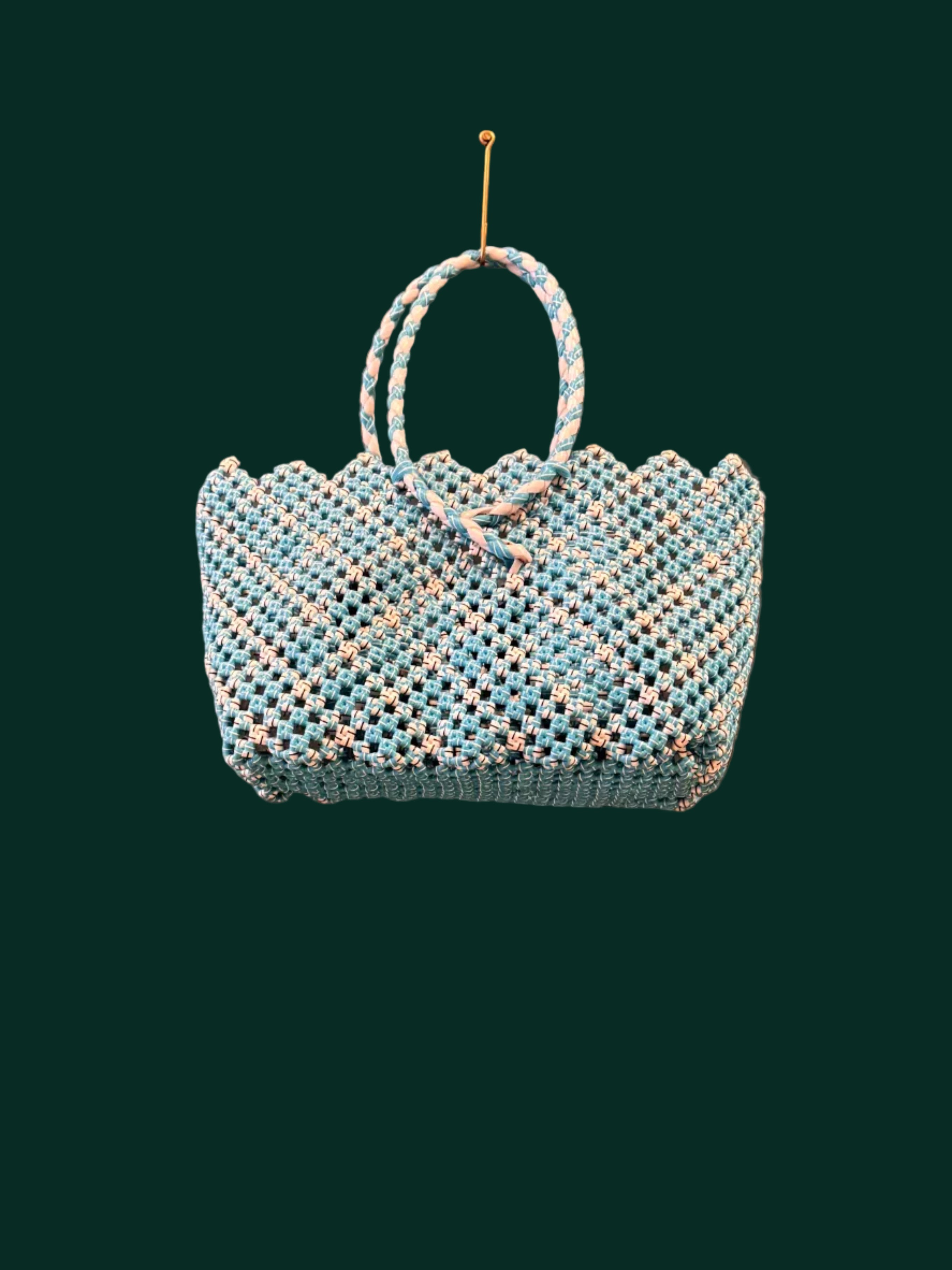 Recycled Plastic Small Woven Tote