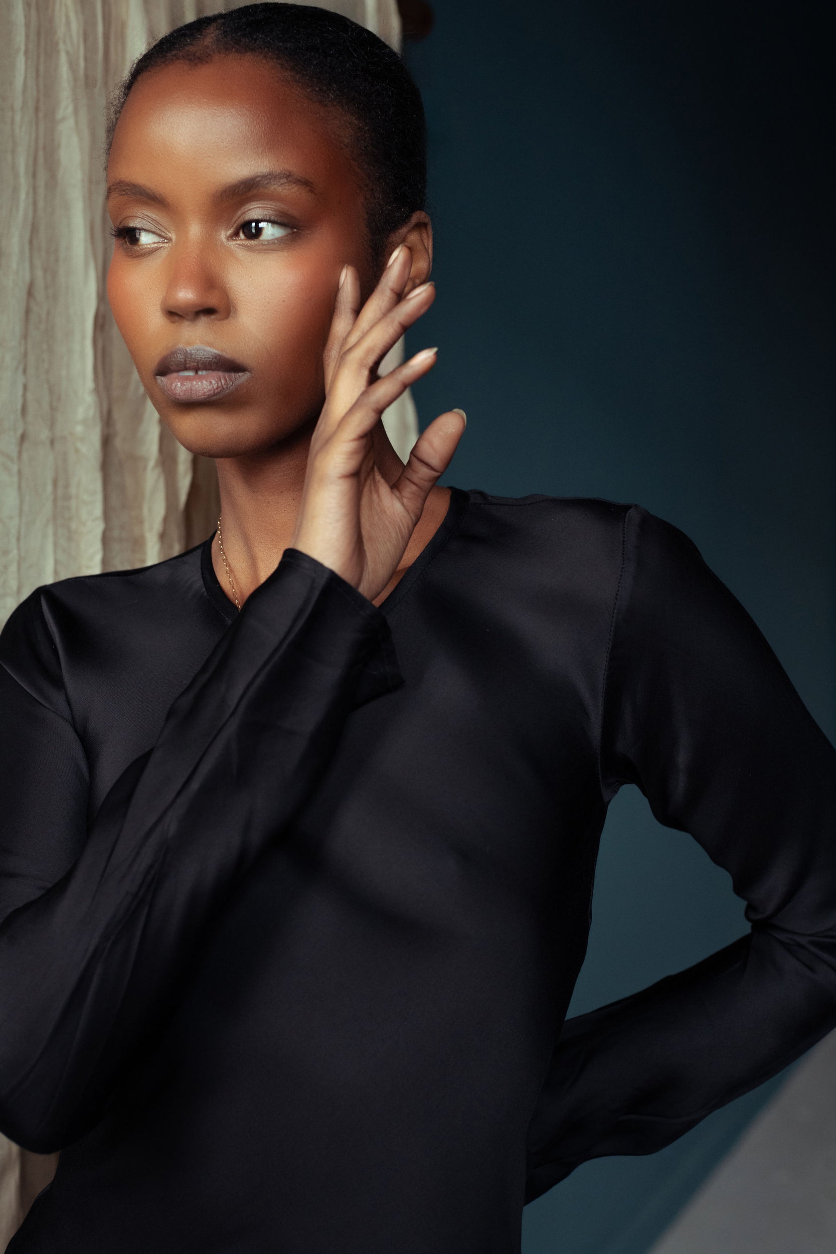 Swati Dress in Cotton Satin