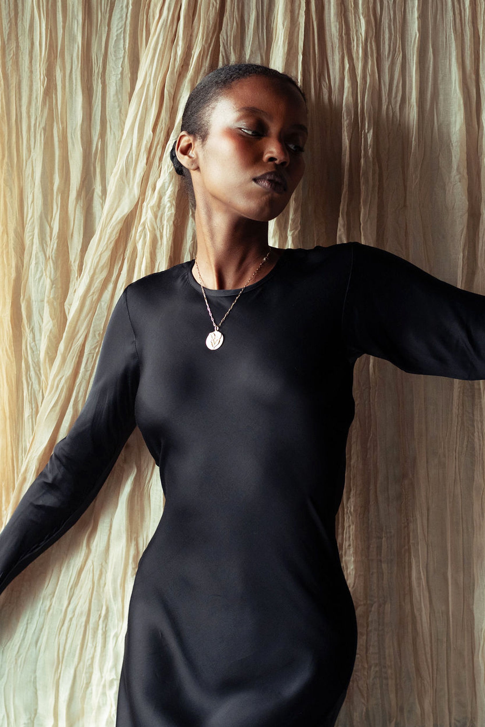 Swati Dress in Cotton Satin