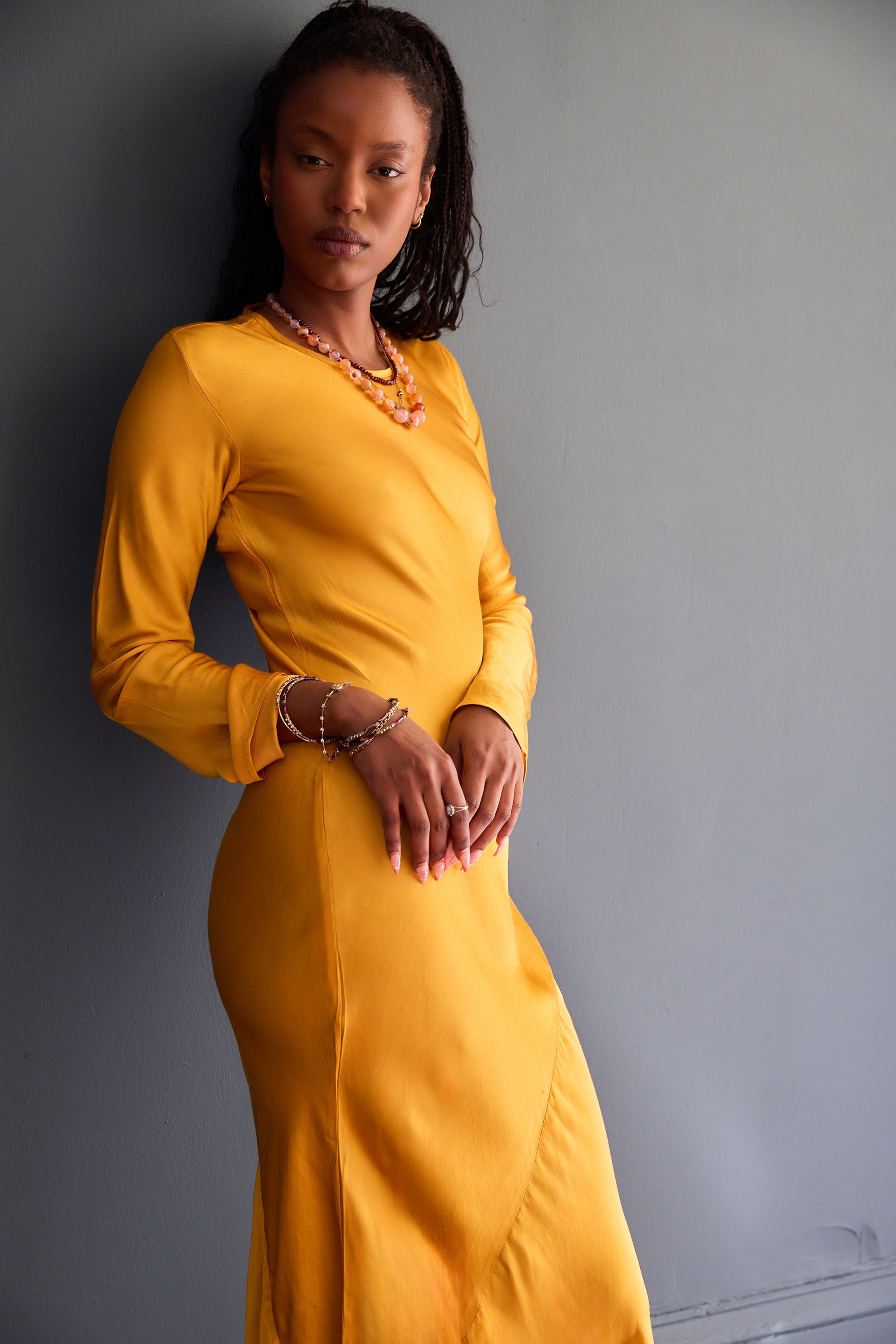 Swati Dress in Cotton Satin
