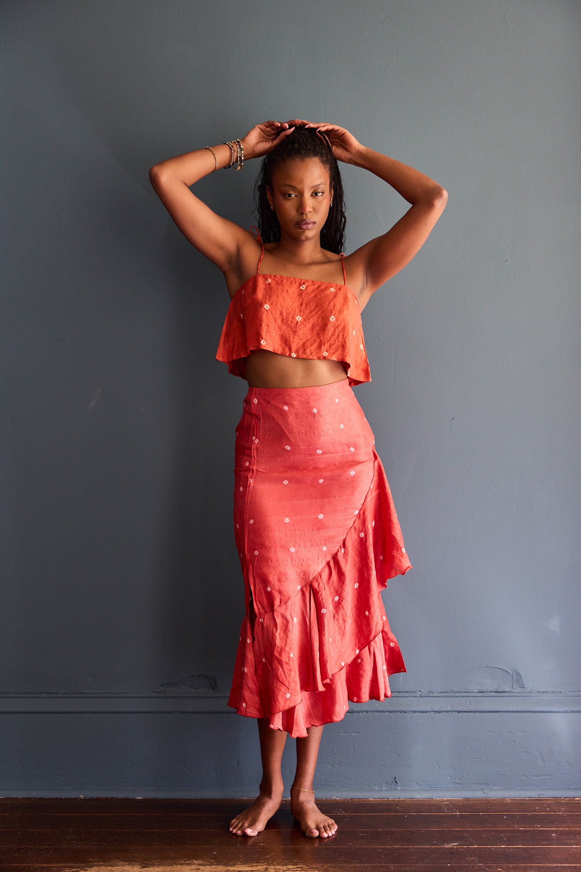 Tara Eco Tie Dyed Ruffle Skirt