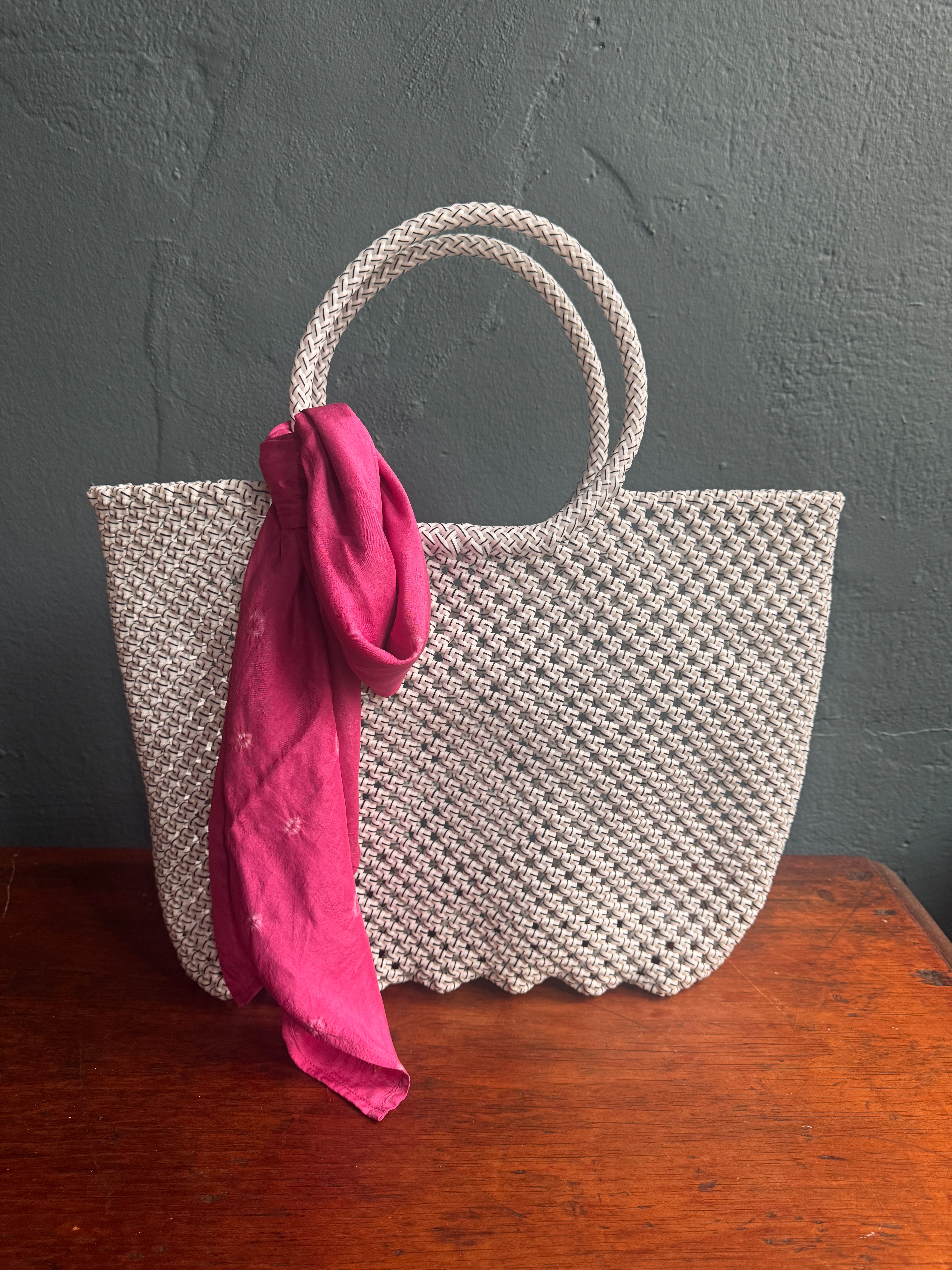 Recycled Plastic Large Woven Tote