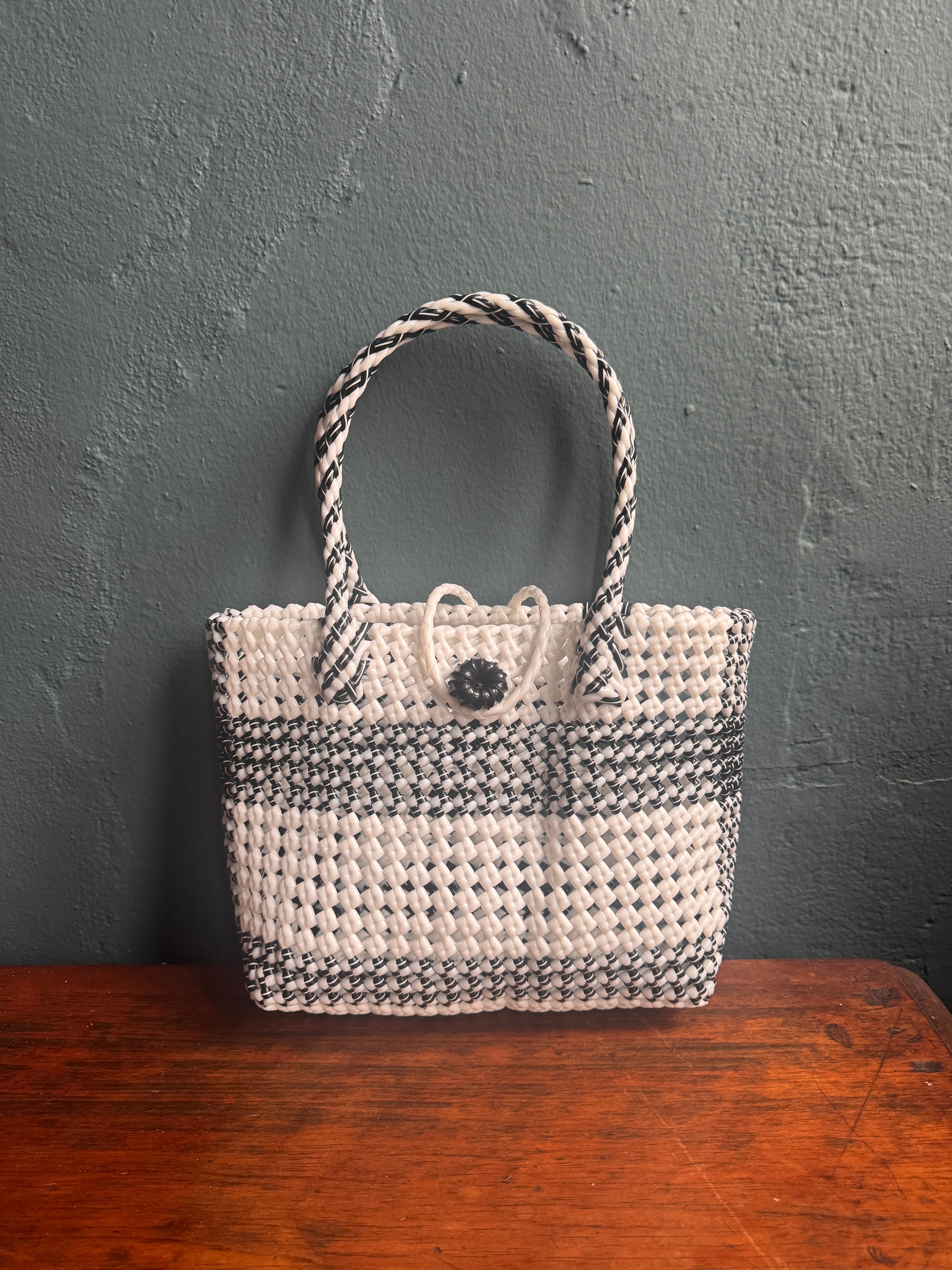 Recycled Plastic Small Woven Tote