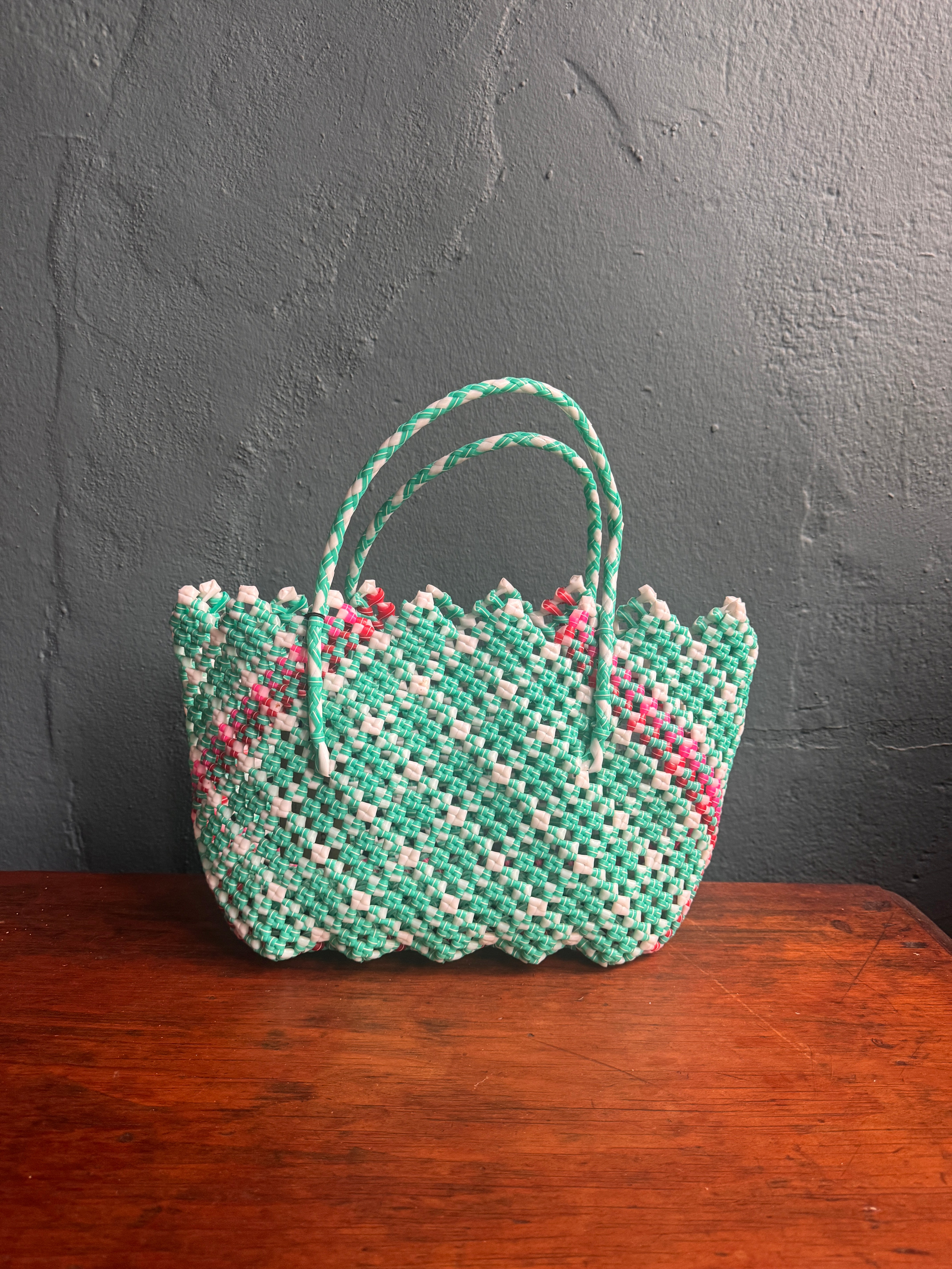 Recycled Plastic Small Woven Tote