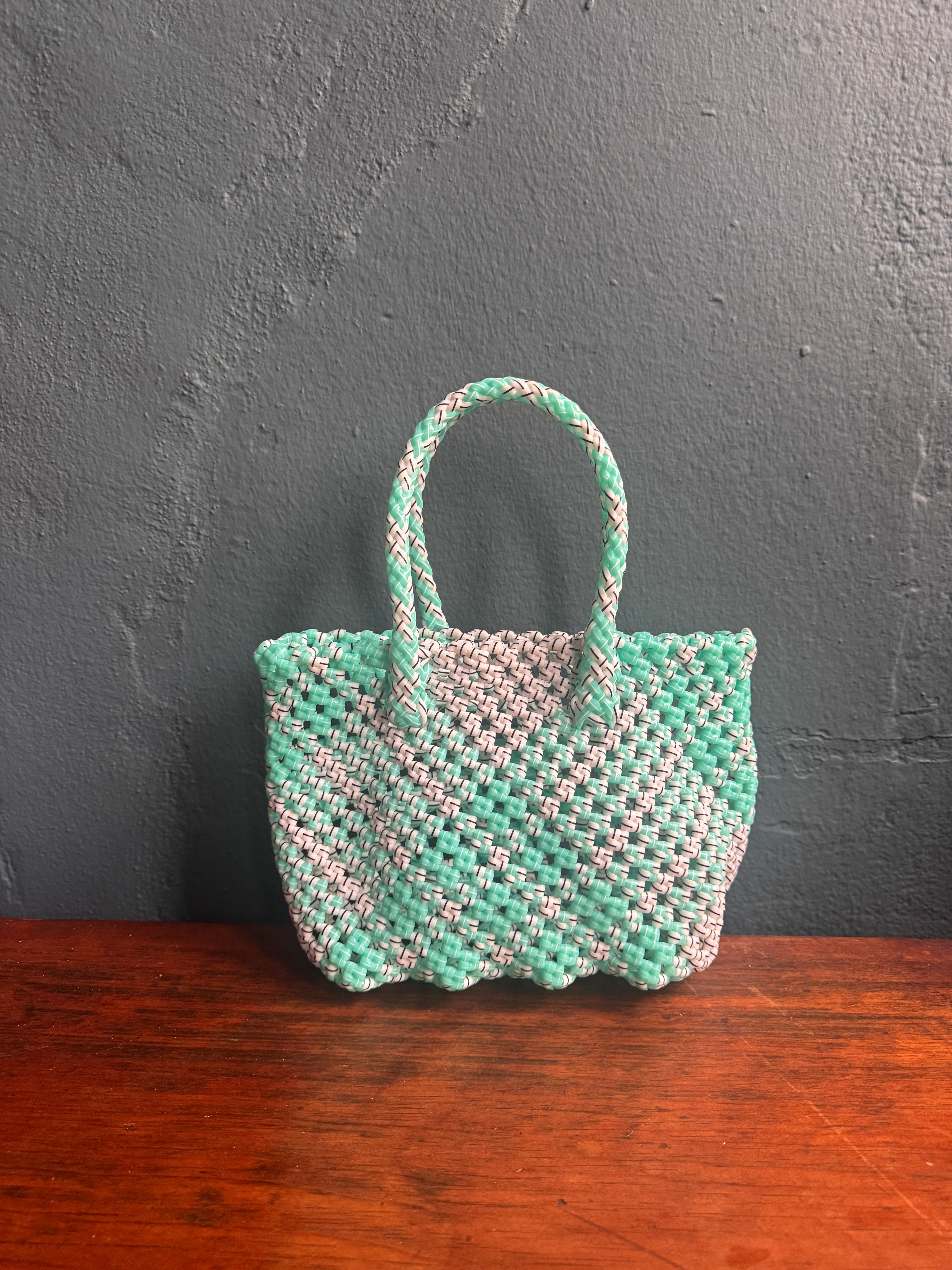 Recycled Plastic Small Woven Tote