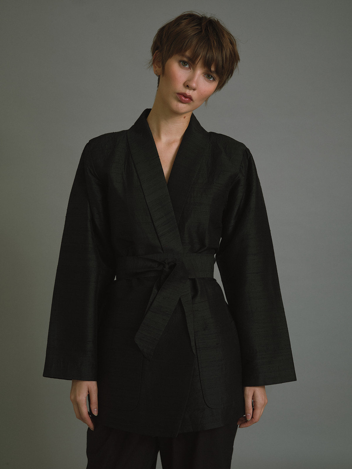 Kamla Wrap Jacket in Raw Silk