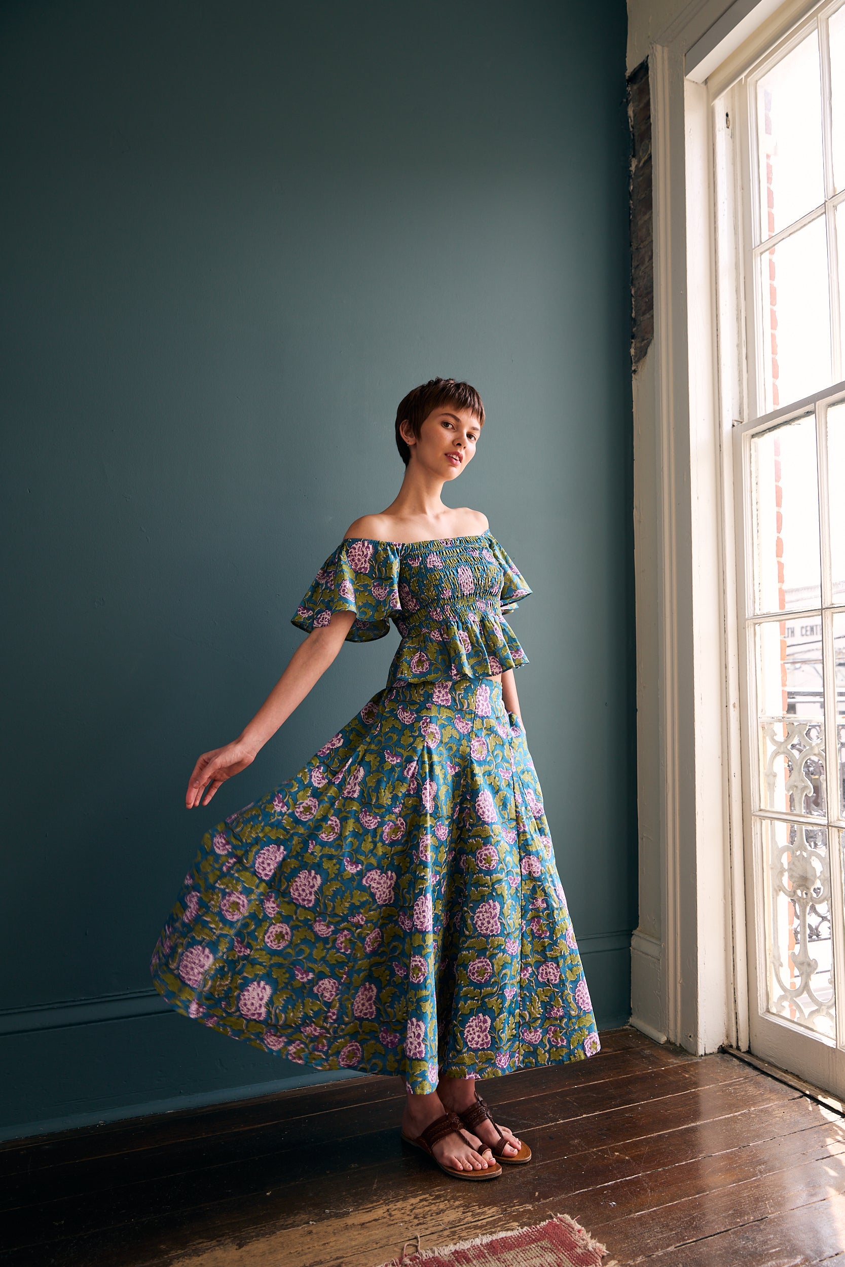 Nalini Skirt in Violet Hydrangea