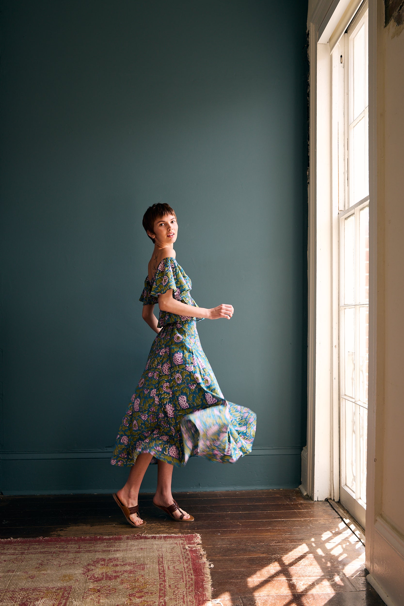 Nalini Skirt in Violet Hydrangea