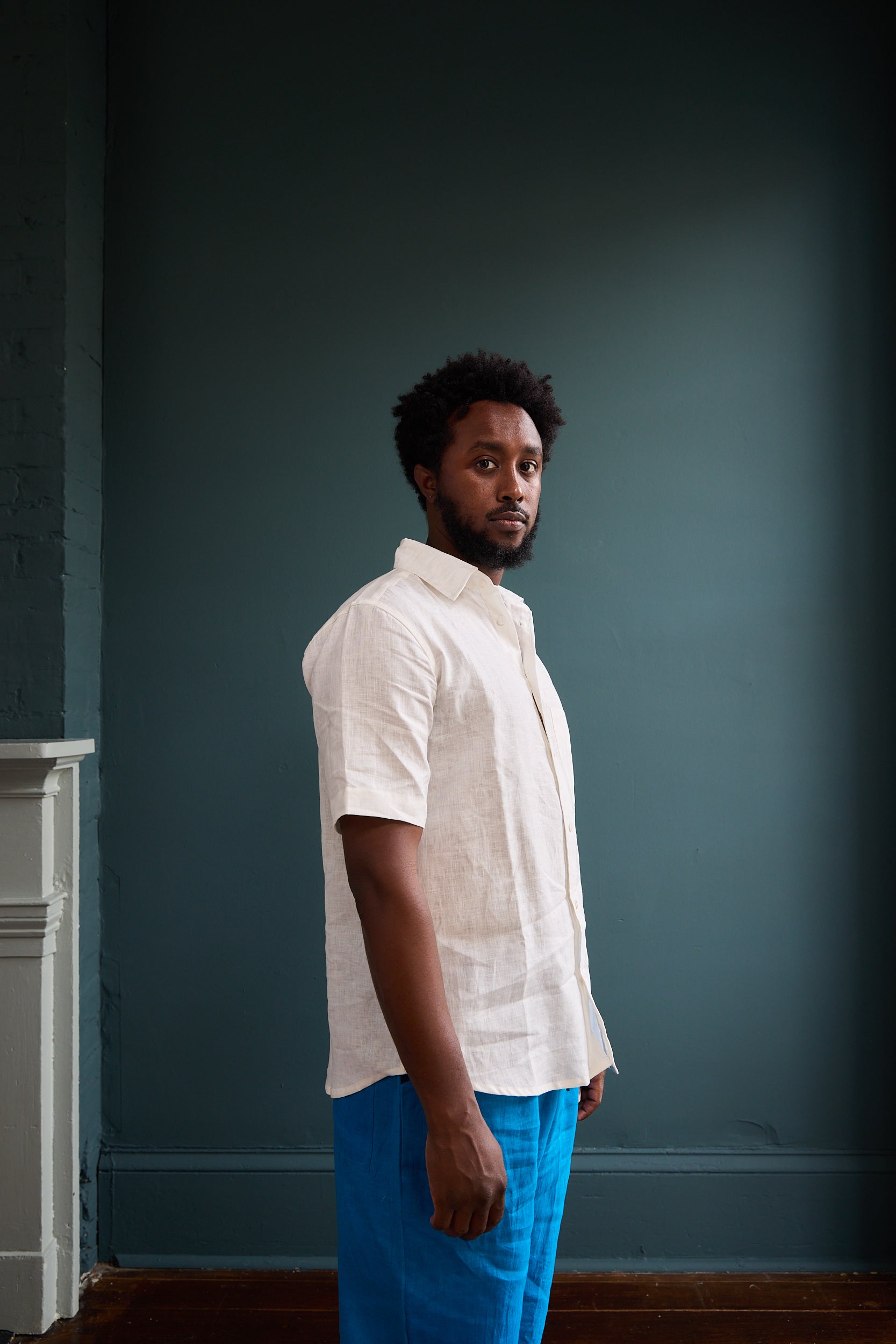 Classic Short Sleeve Linen Button Down Shirt