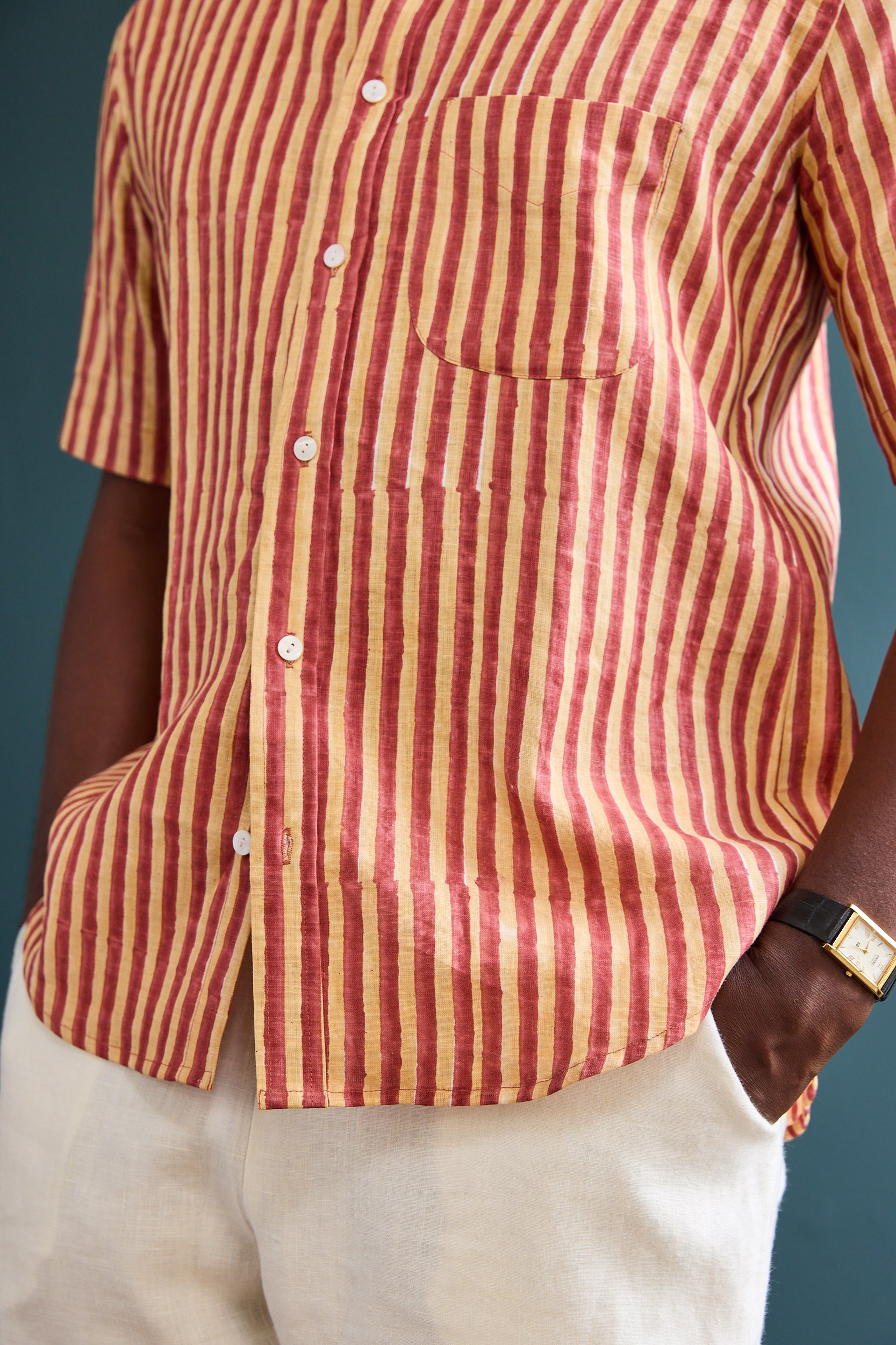Classic Short Sleeve Linen Button Down Shirt
