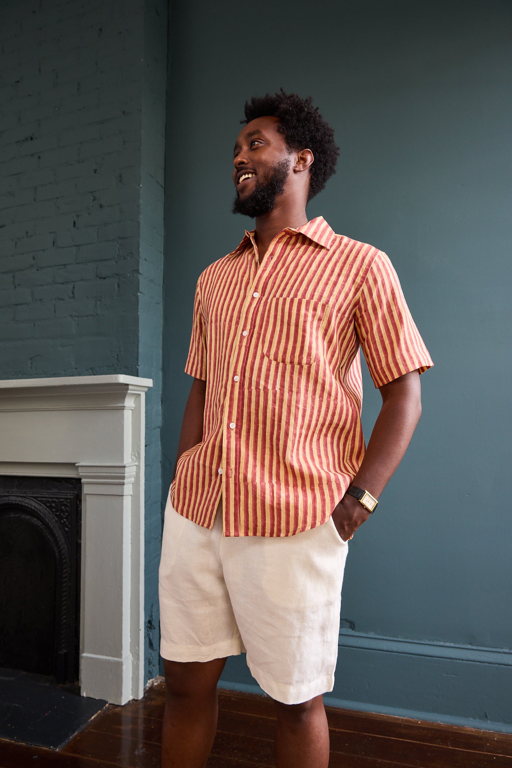Classic Short Sleeve Linen Button Down Shirt